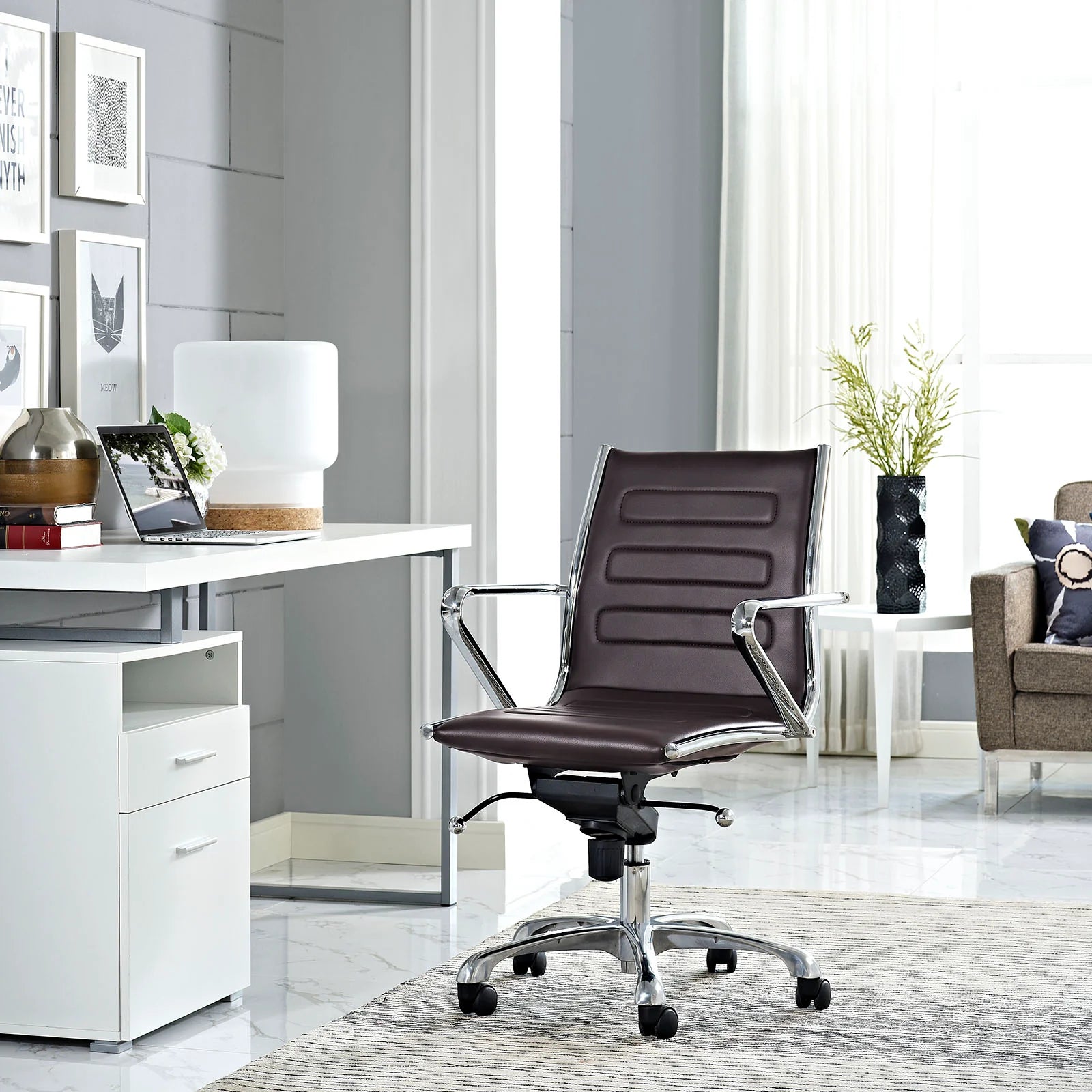 Chaise de bureau à dossier moyen Ascend