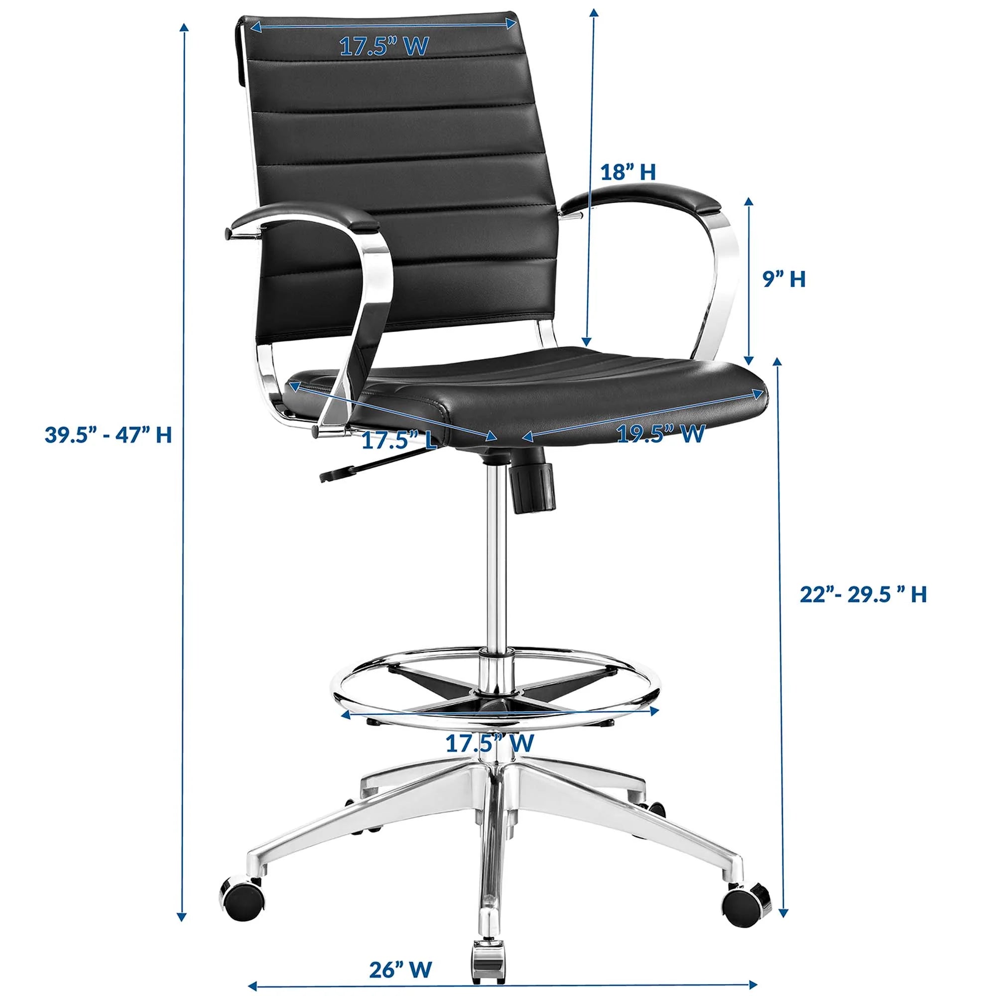 Jive Drafting Chair in Black