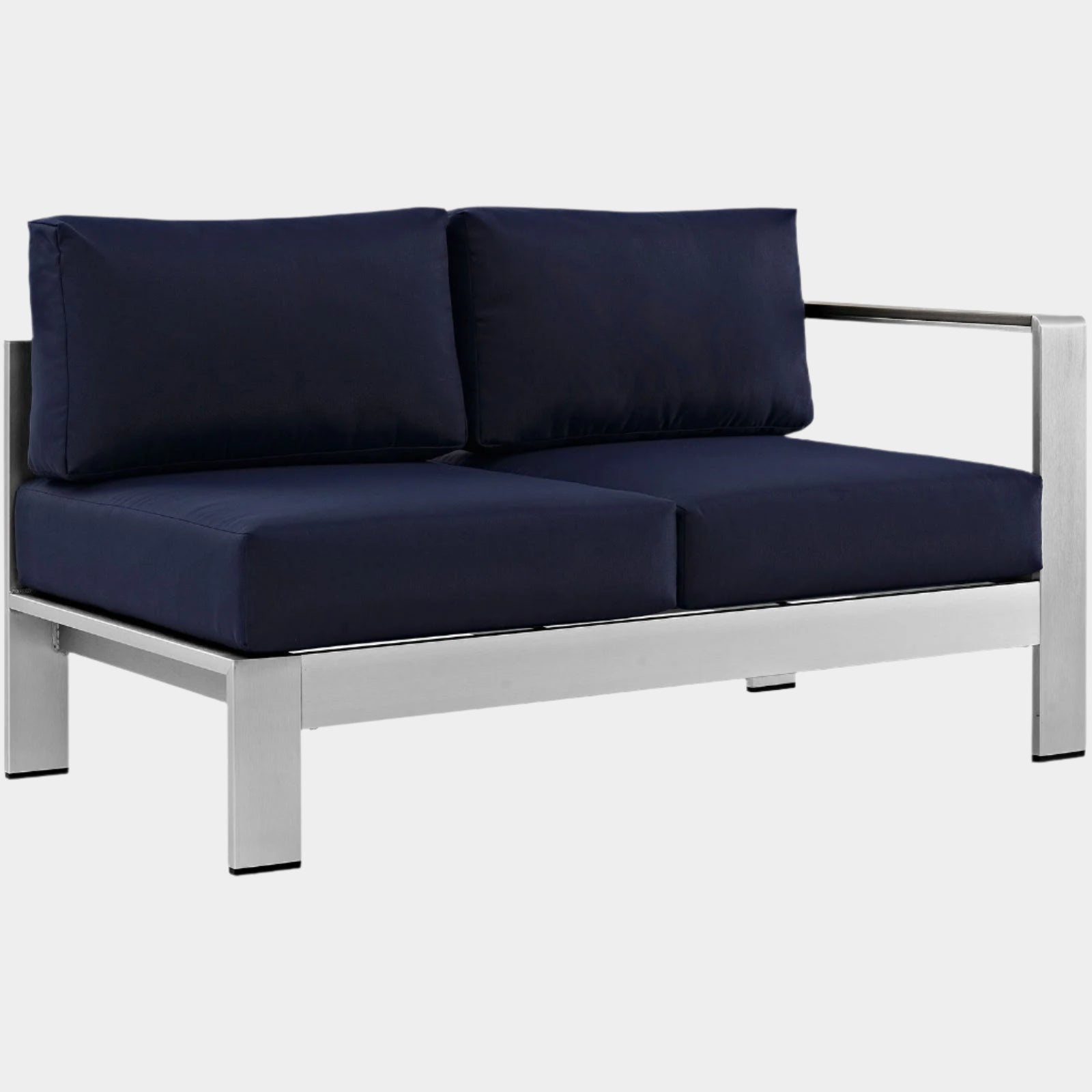 Shore Right-Arm Corner Sectional Outdoor Patio Aluminum Loveseat