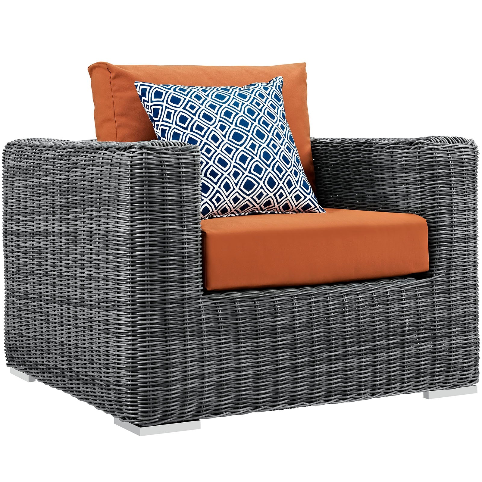 Summon 5 Piece Outdoor Patio Sunbrella® Sectional Set in Canvas Tuscan