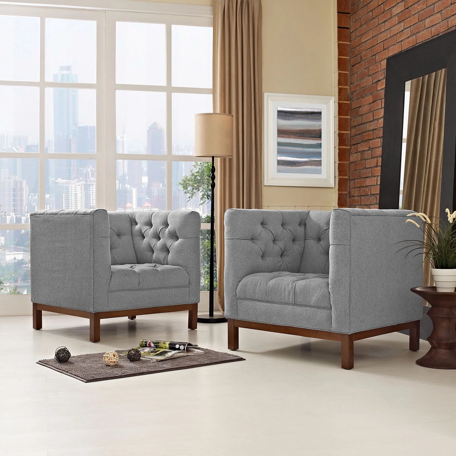 Panache Upholstered Fabric Living Room Set