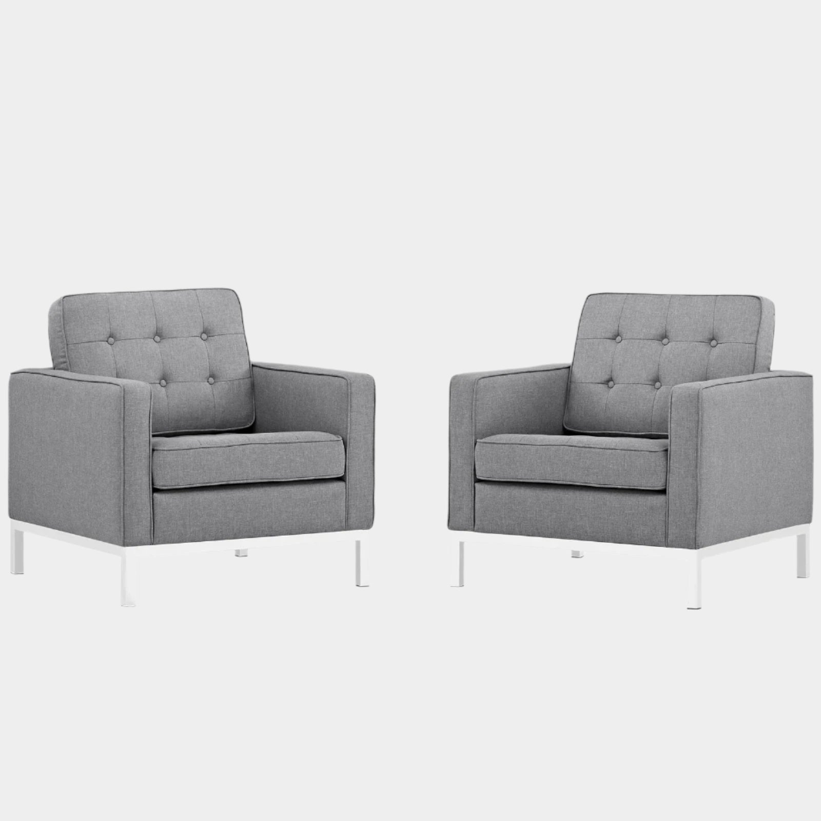 Loft Armchairs Upholstered Fabric Set of 2