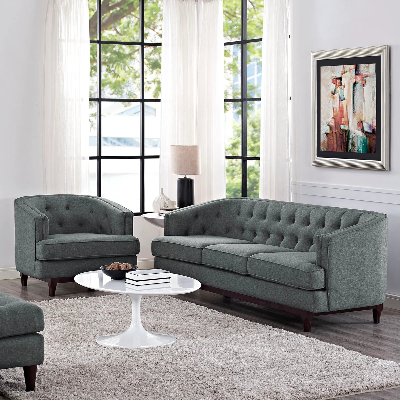 Chaise sans accoudoirs rembourrée en duvet Commix