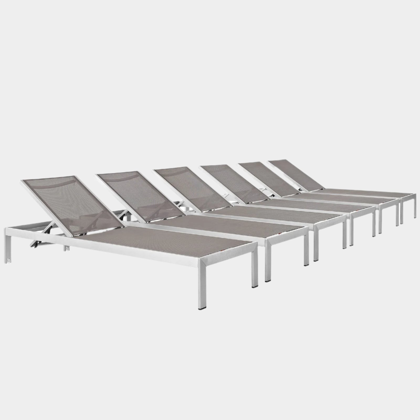 Shore Outdoor Patio Aluminum Chaise Set
