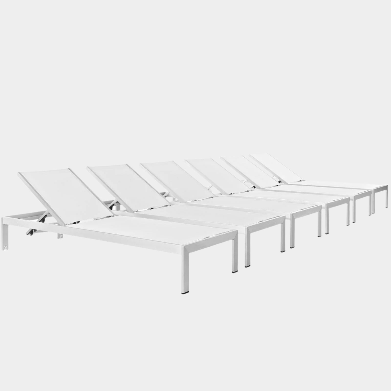 Shore Outdoor Patio Aluminum Chaise Set