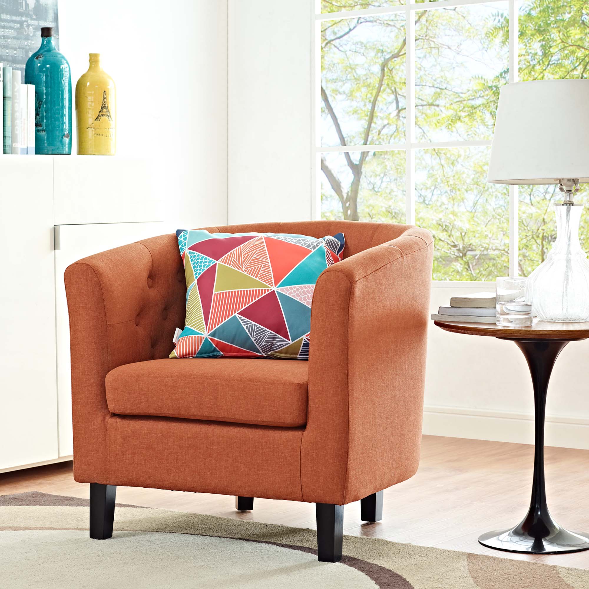 Fauteuil en tissu rembourré Prospect