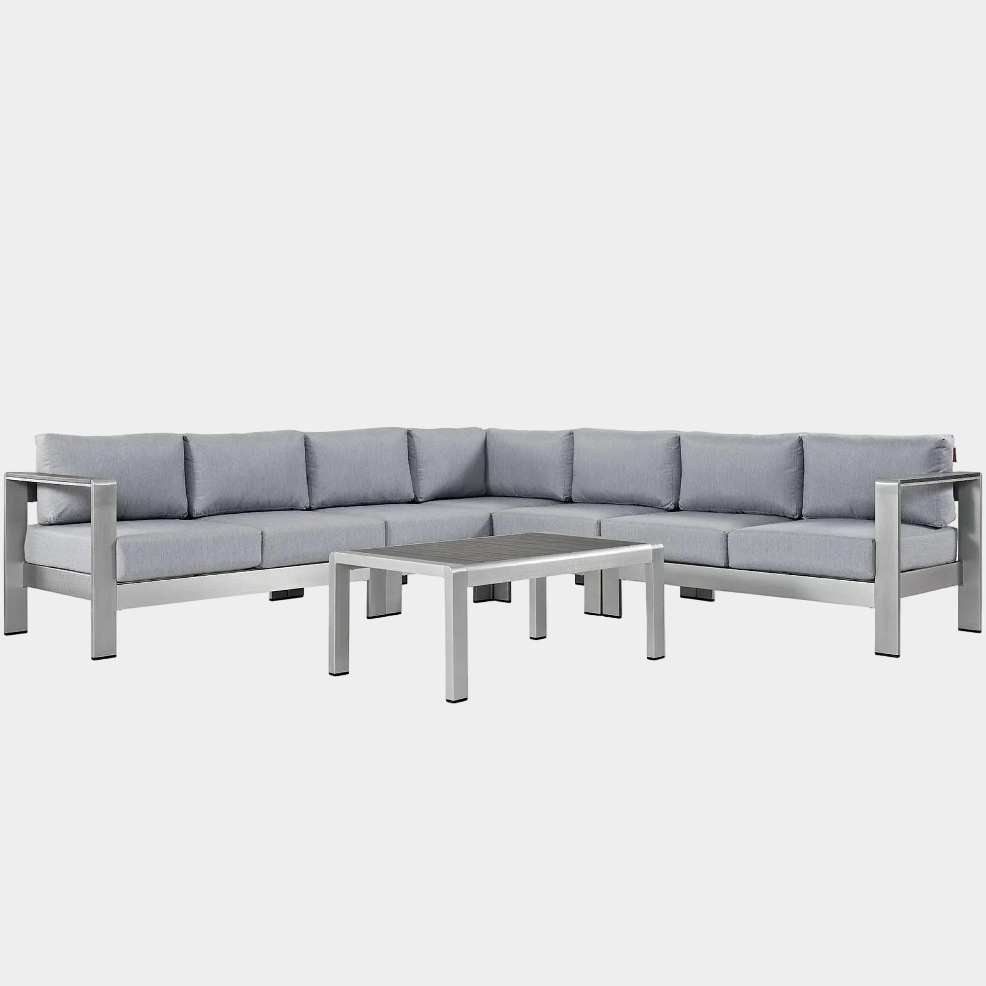 Shore 6 Piece Outdoor Aluminum Sectional Sofa Set