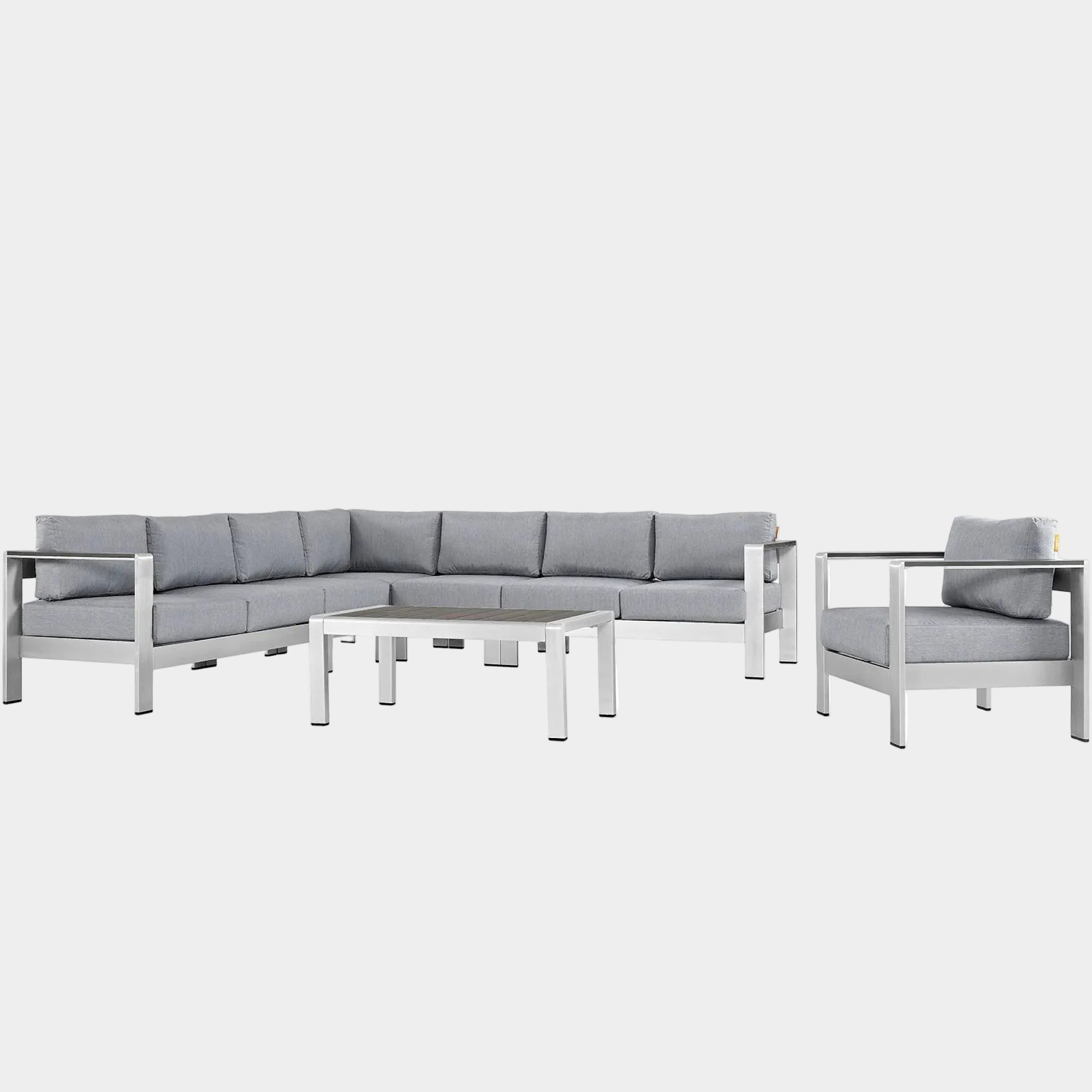 Shore 7 Piece Outdoor Aluminum Sectional Sofa Set