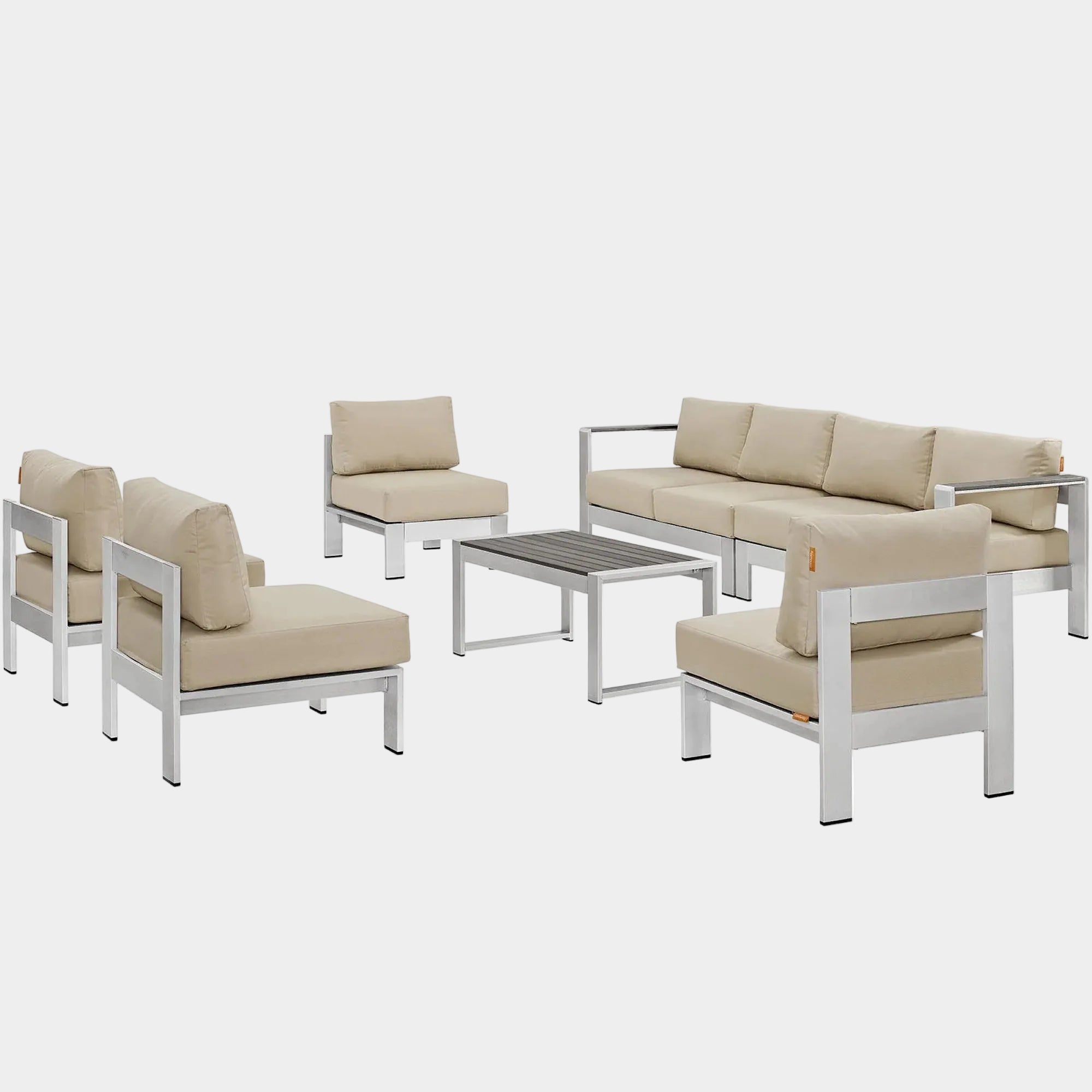 Shore 7 Piece Outdoor Sectional Sofa Set