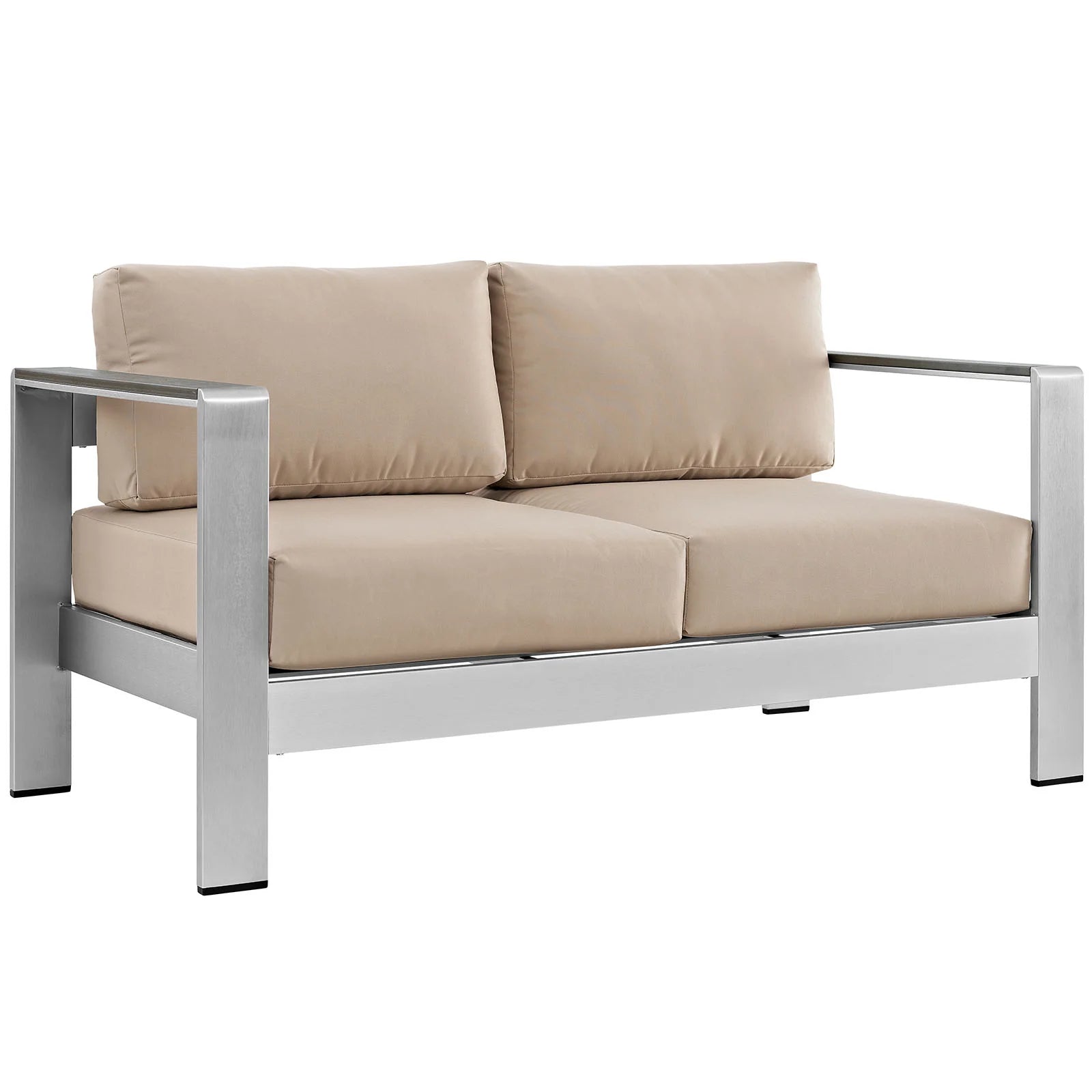 Shore 4 Piece Outdoor Patio Aluminum Sectional Sofa
