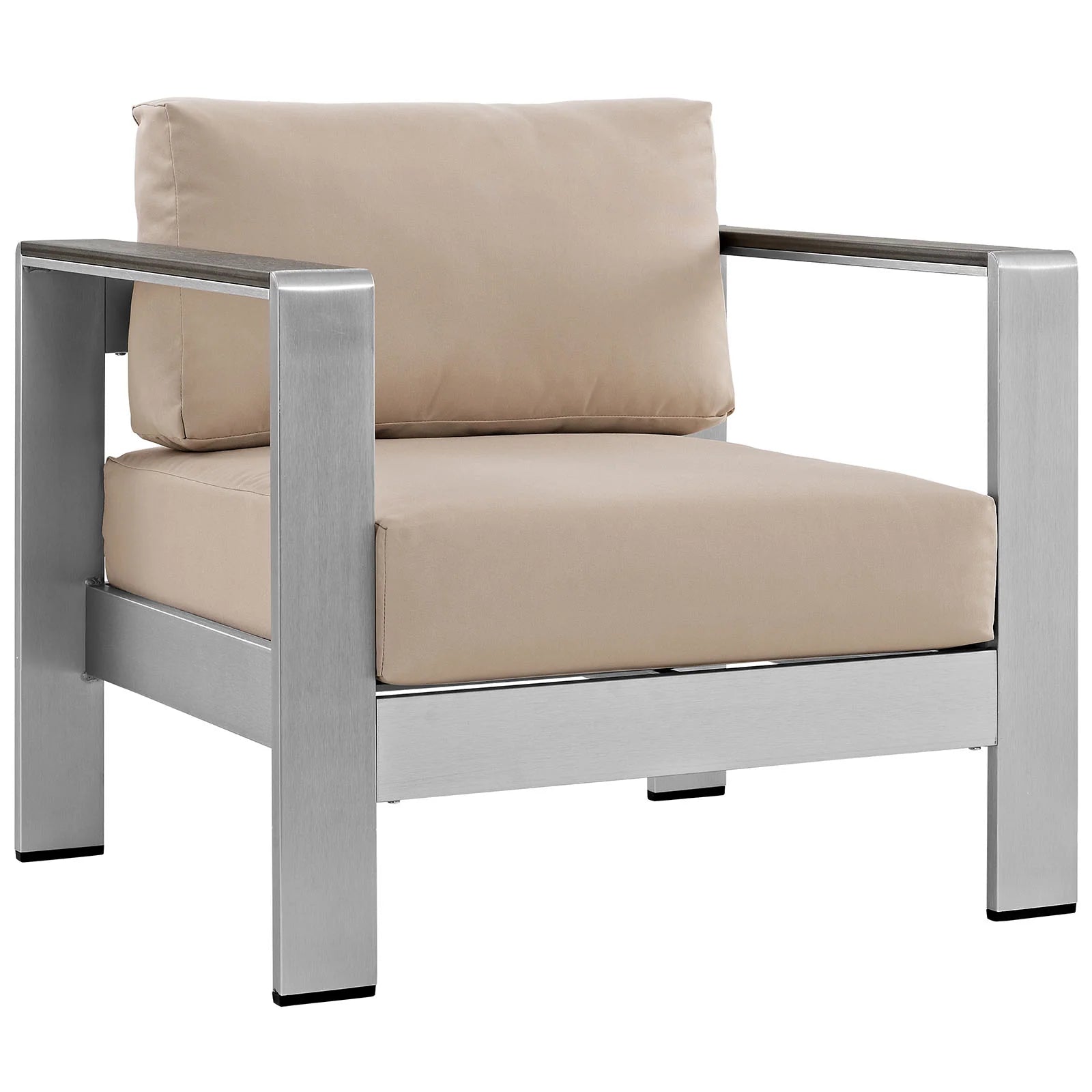 Shore 4 Piece Outdoor Patio Aluminum Sectional Sofa