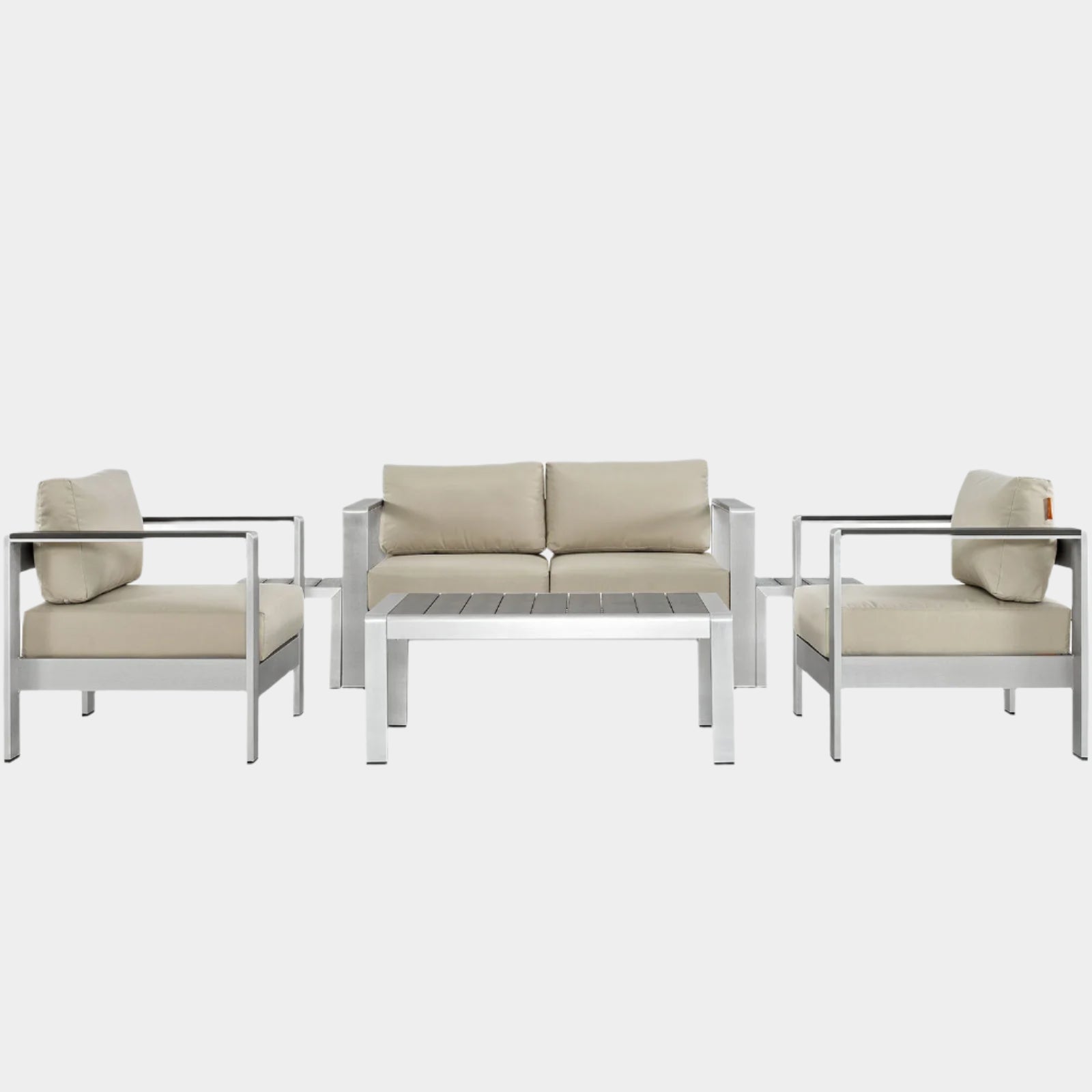 Shore 6 Piece Outdoor Patio Aluminum Sectional Sofa Set