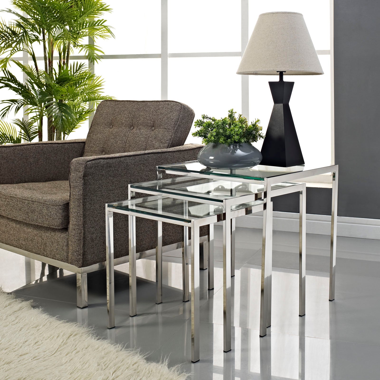 Nimble Nesting Table in Silver