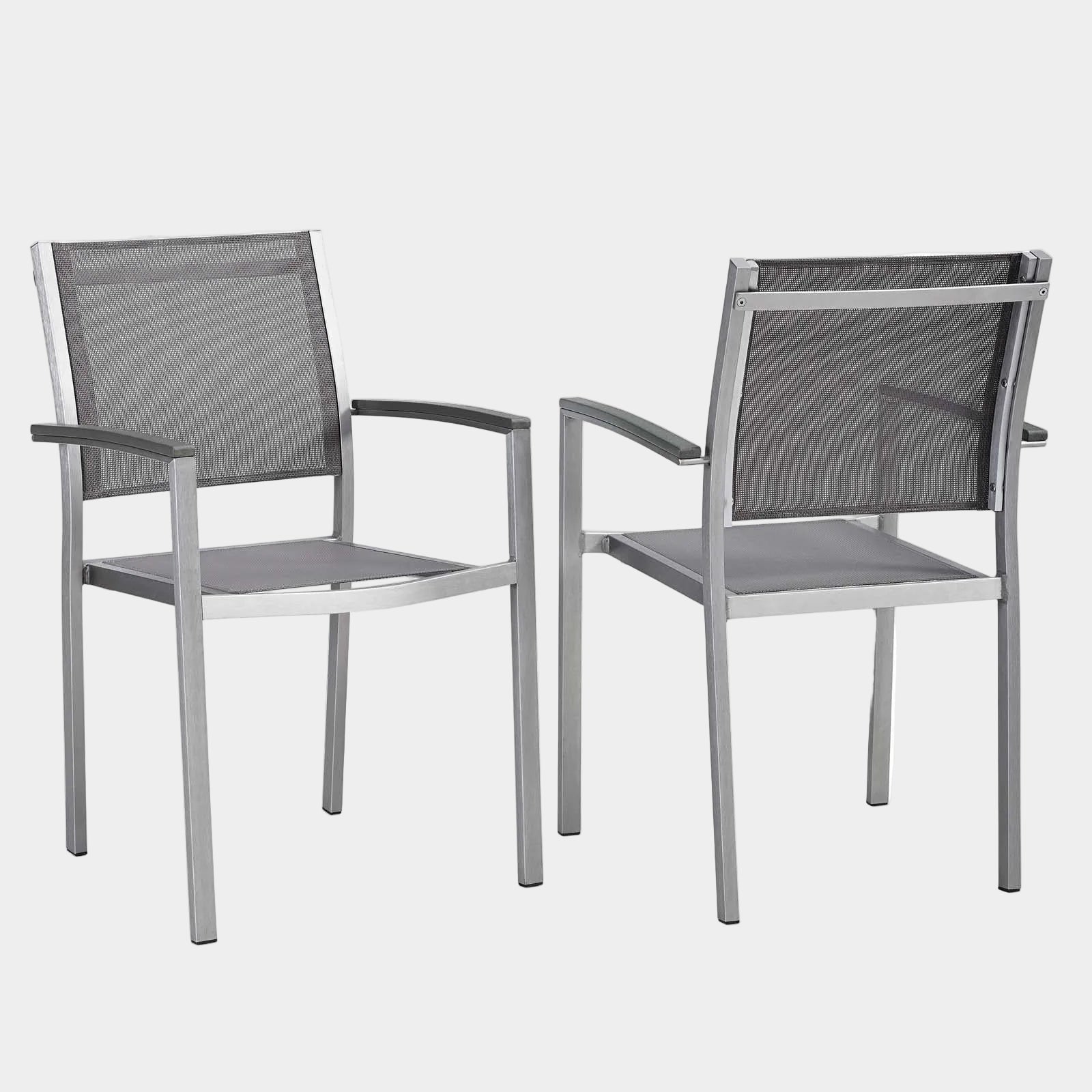 Shore Outdoor Patio Aluminum Dining Chair Set of 2