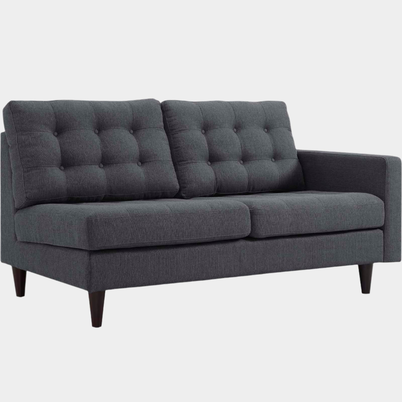 Empress Right-Facing Upholstered Fabric Loveseat