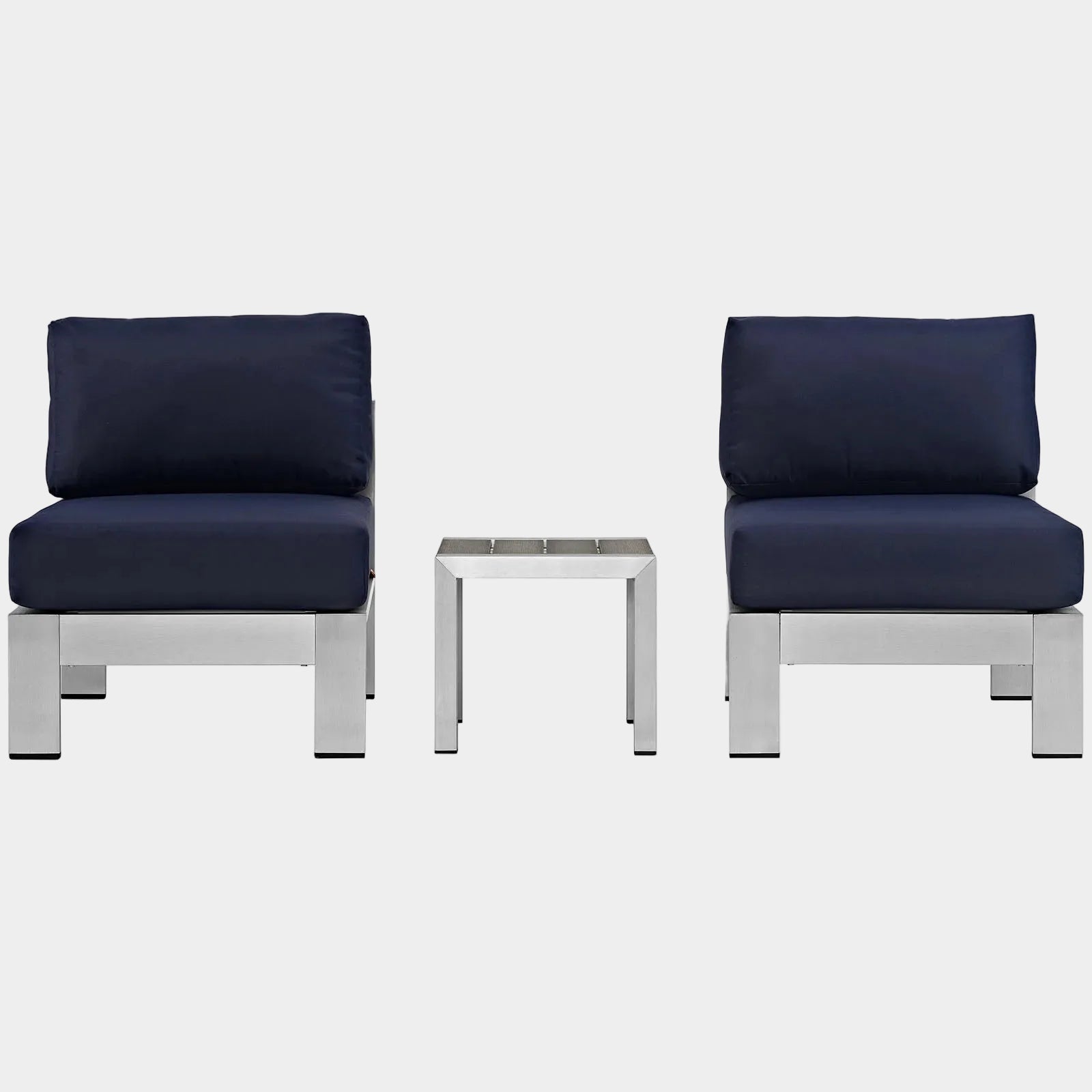Shore 3 Piece Outdoor Patio Aluminum Sectional Sofa Set