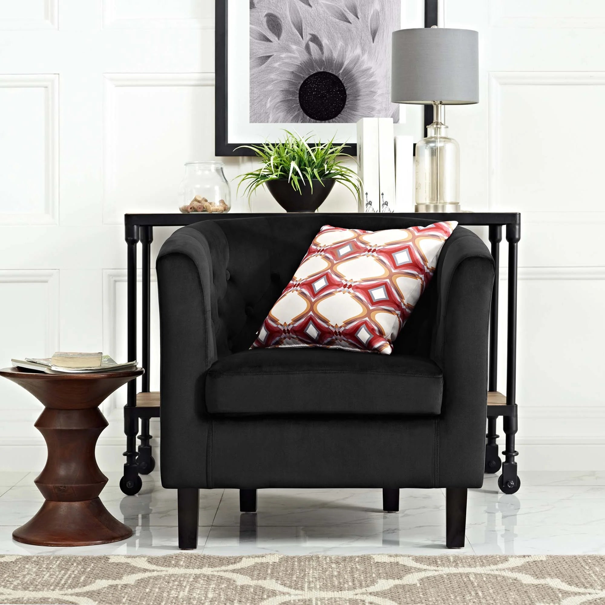 Fauteuil en velours Prospect Performance