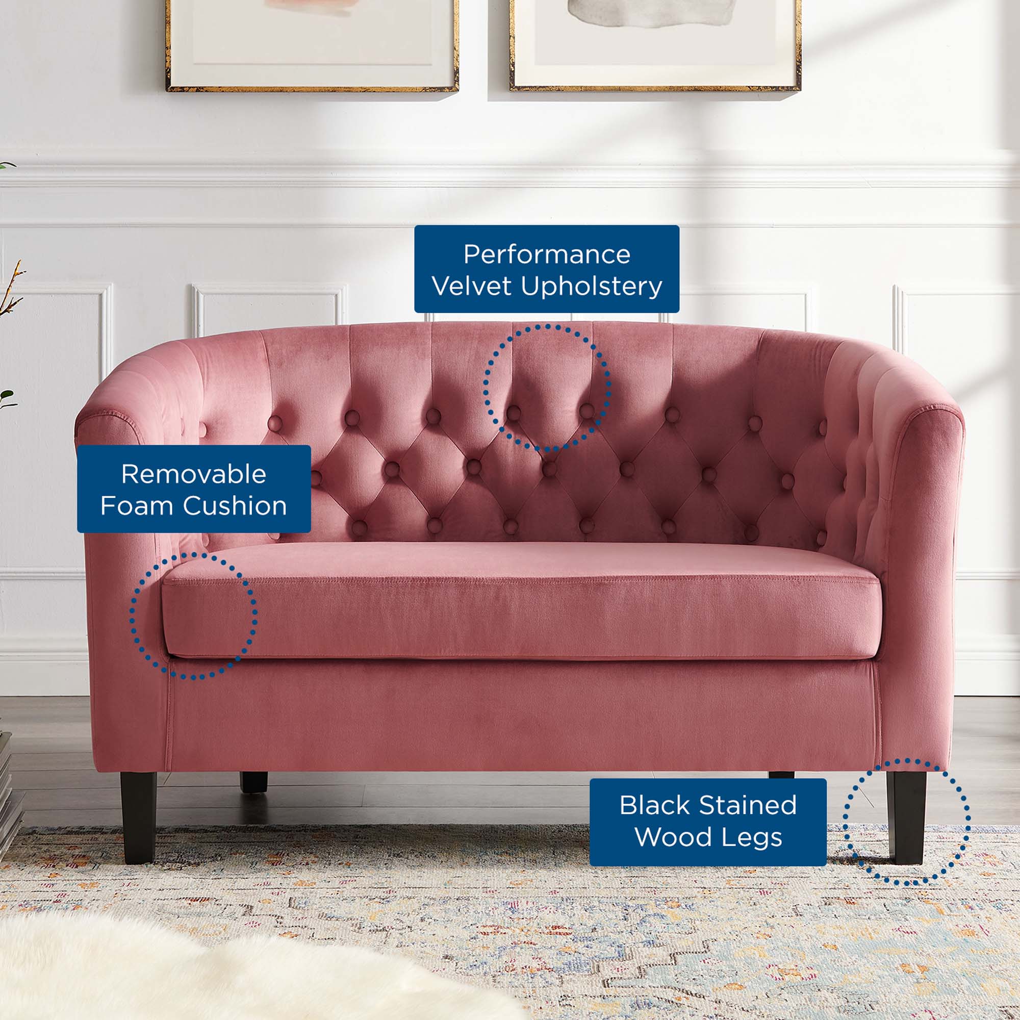 Chaise sans accoudoirs rembourrée en duvet Commix