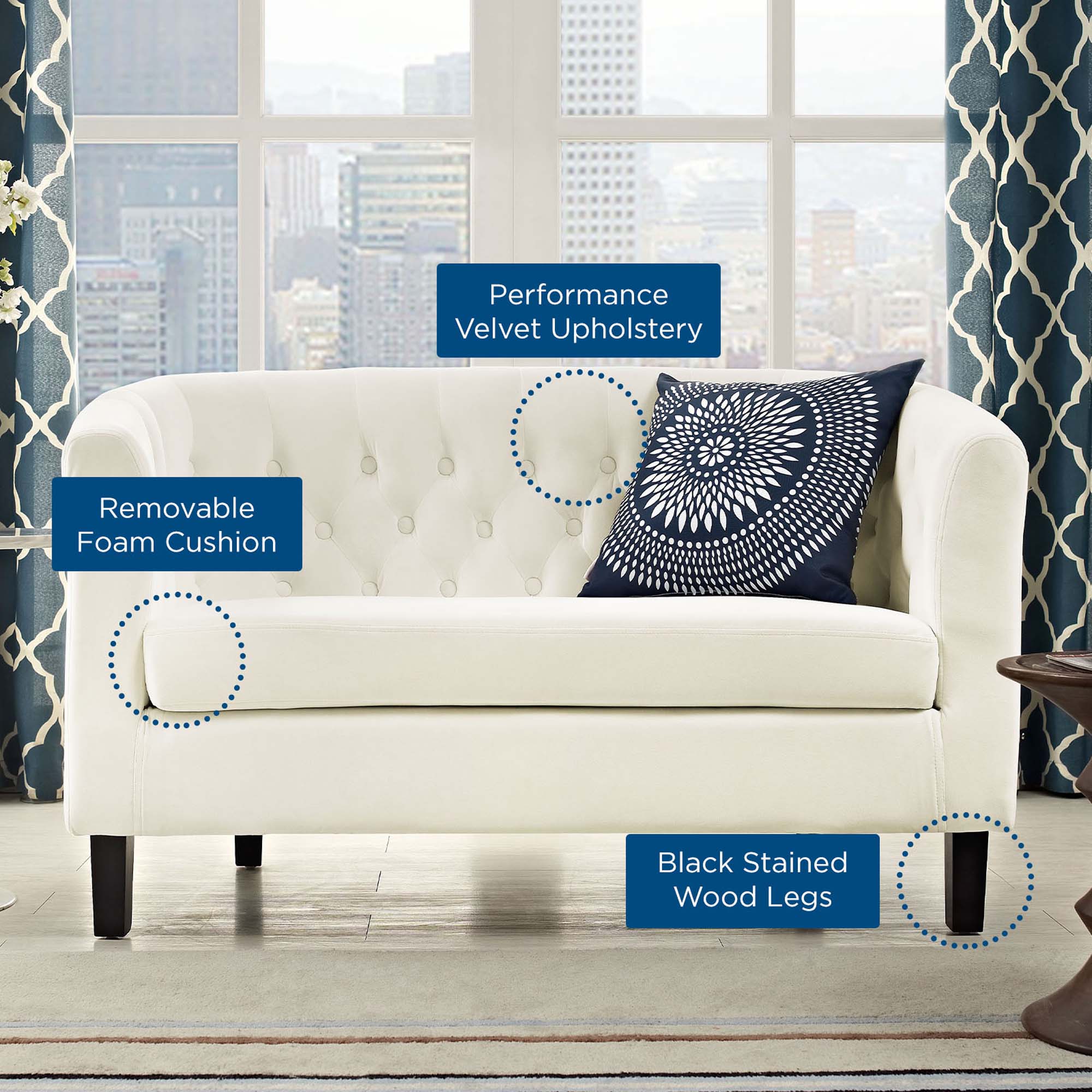 Chaise sans accoudoirs rembourrée en duvet Commix