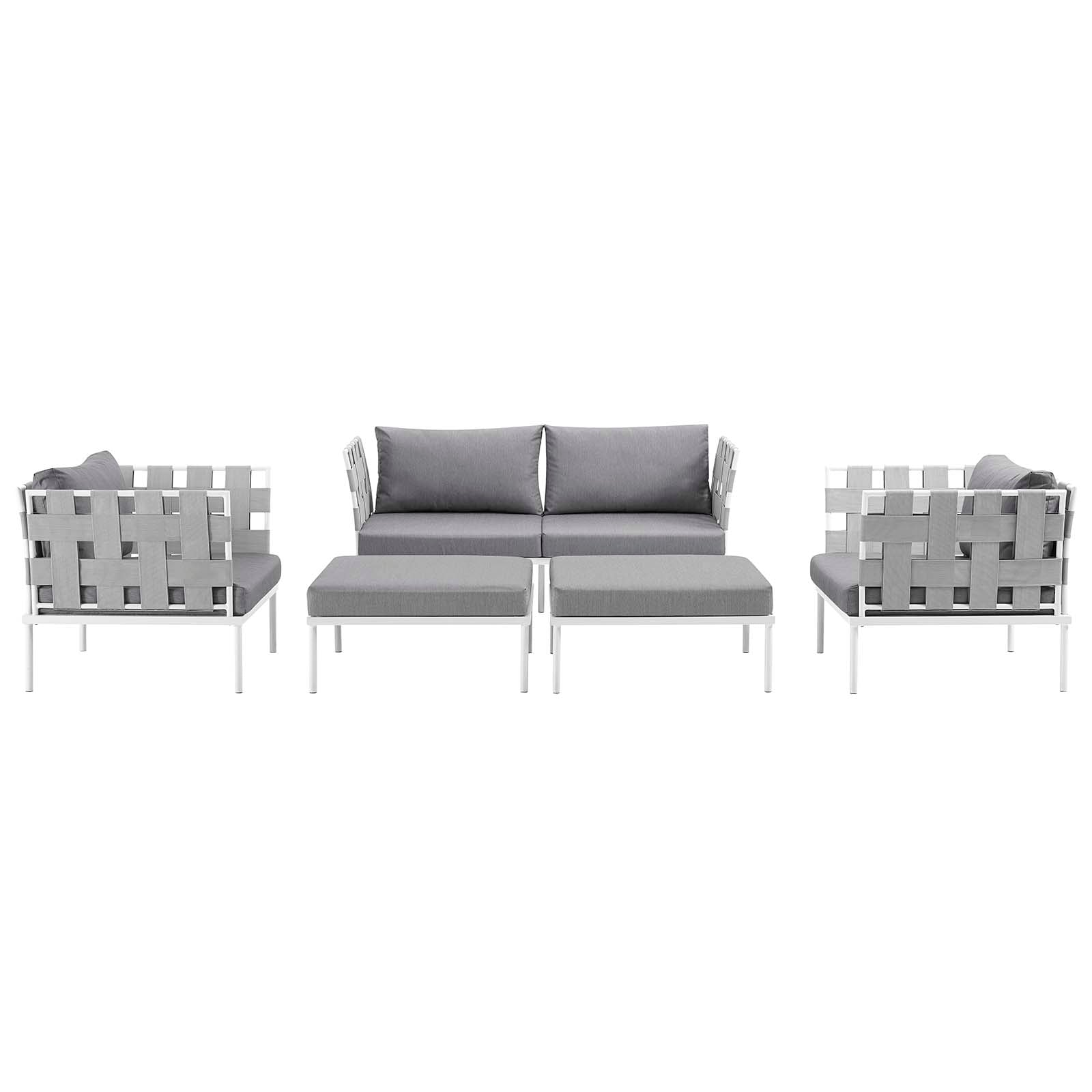 Harmony 5 Piece Outdoor Patio Aluminum Sectional Sofa Set