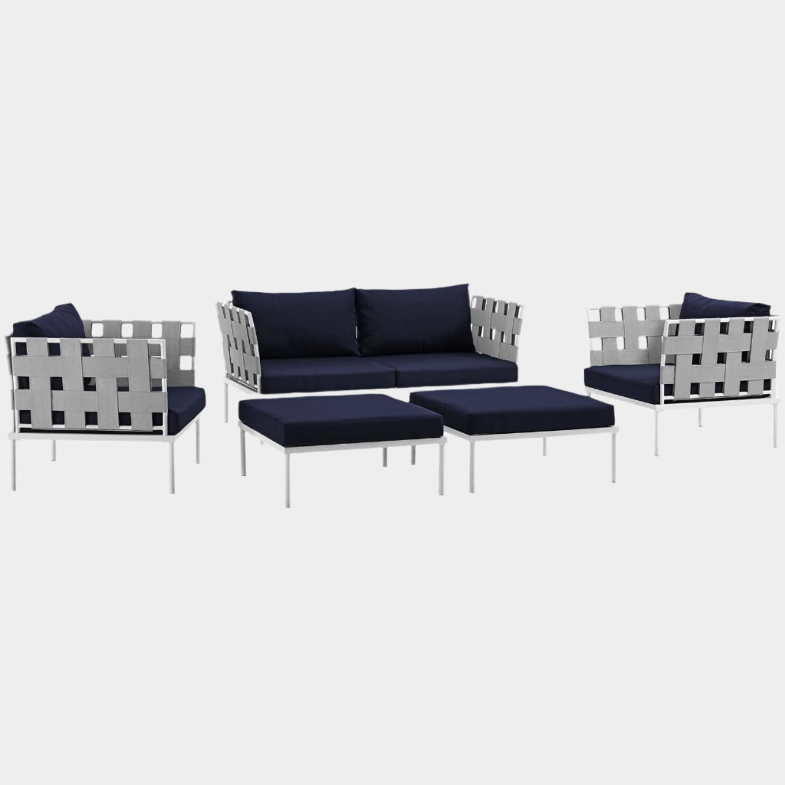 Harmony 5 Piece Outdoor Patio Aluminum Sectional Sofa Set