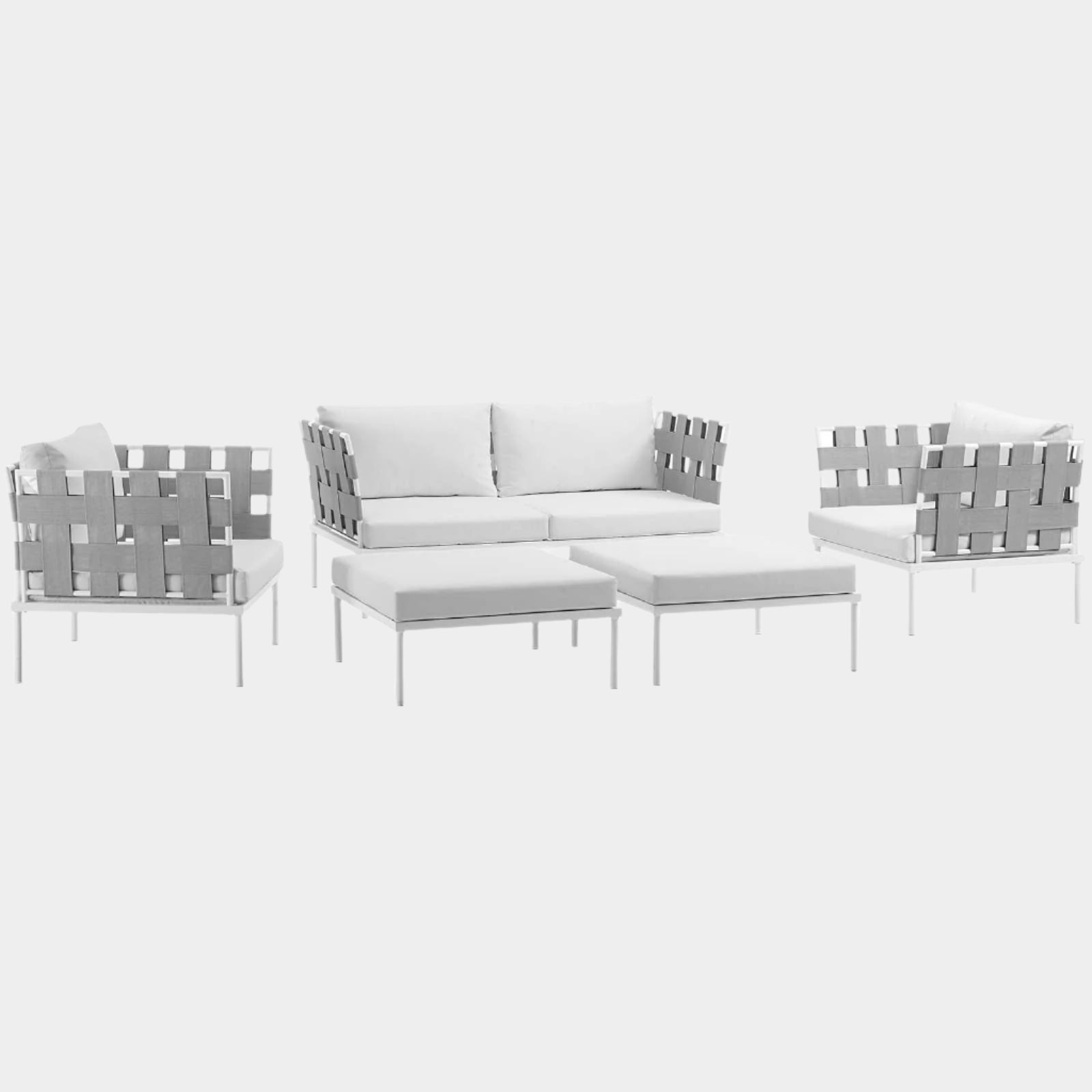 Harmony 5 Piece Outdoor Patio Aluminum Sectional Sofa Set