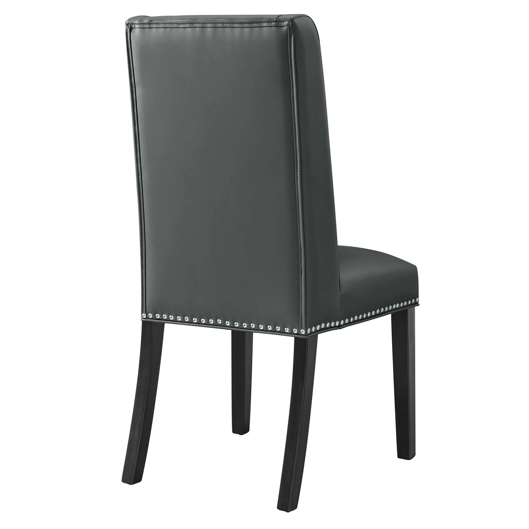 Baron Vinyl Dining Chair Set of 2 in Gray