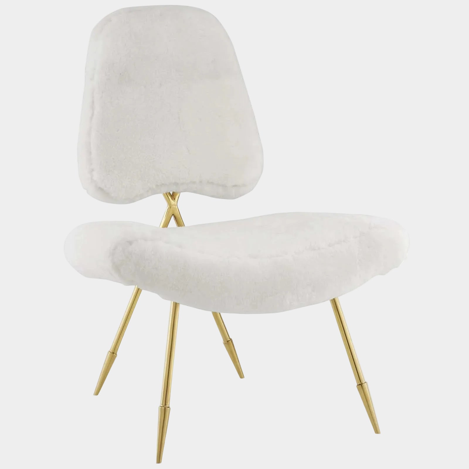 Ponder Upholstered Sheepskin Fur Lounge Chair