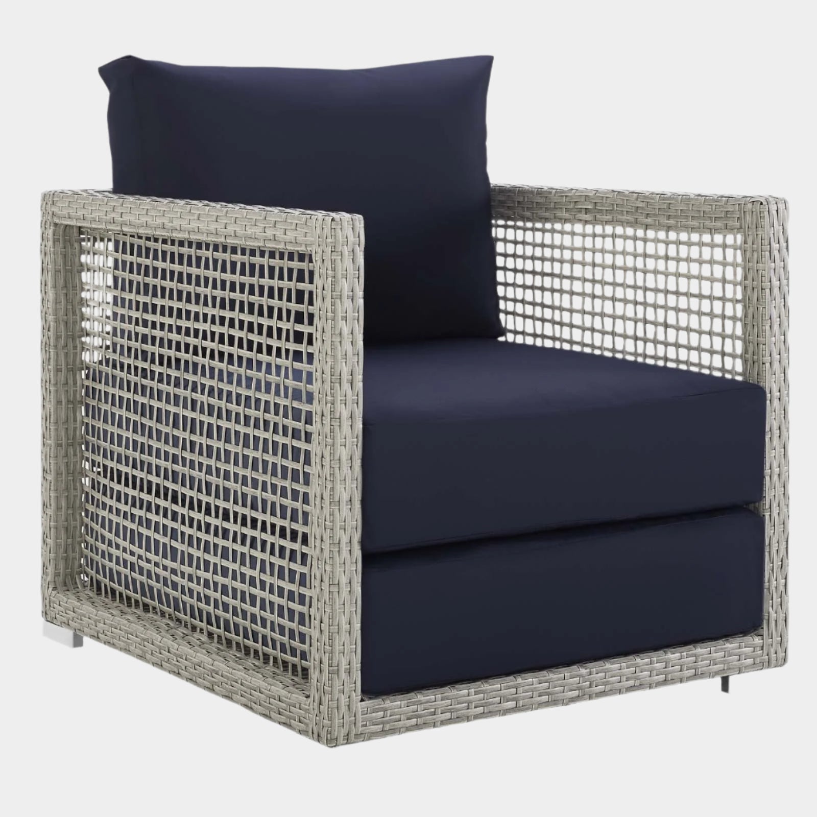 Fauteuil de terrasse d'extérieur en rotin Aura