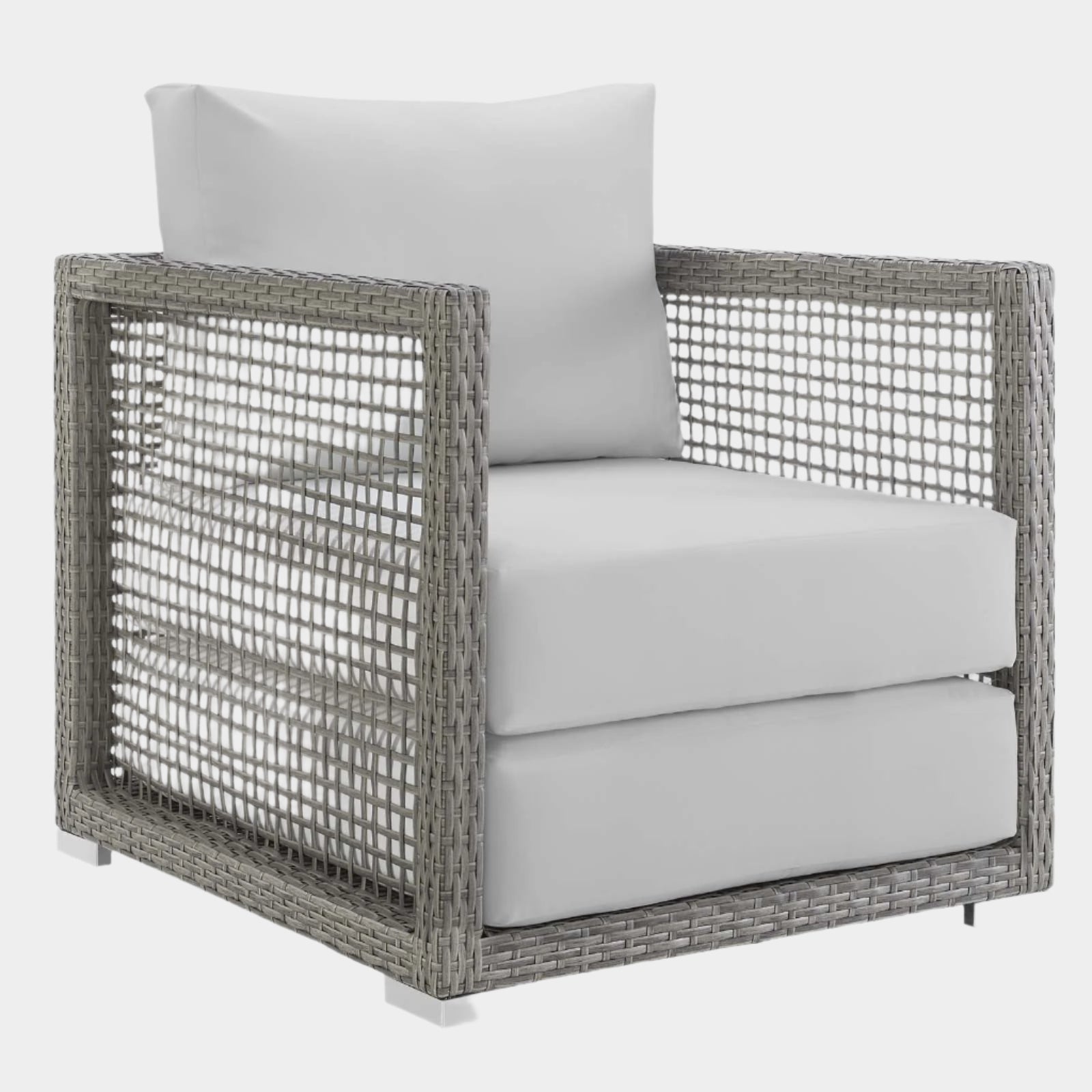 Fauteuil de terrasse d'extérieur en rotin Aura