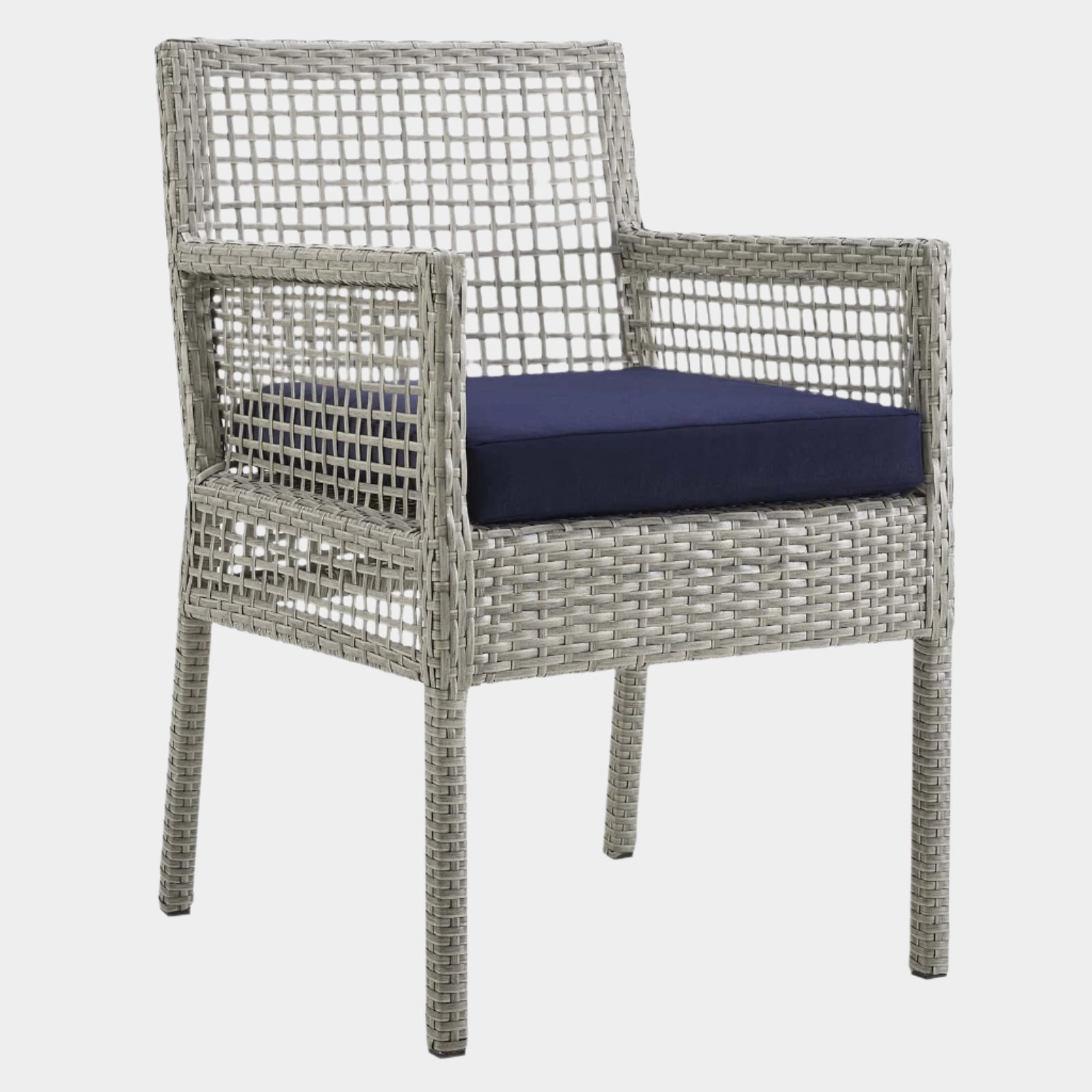 Fauteuil de salle à manger en rotin et osier pour patio extérieur Aura