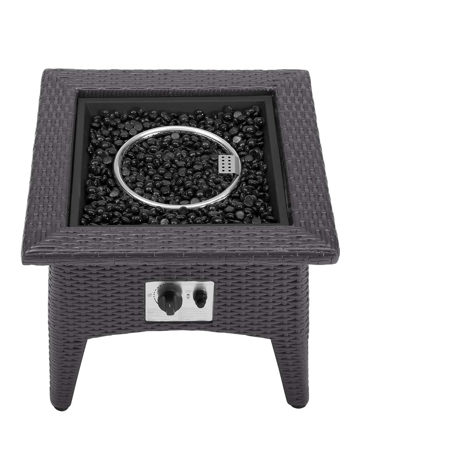 Vivacity Outdoor Patio Fire Pit Table in Espresso