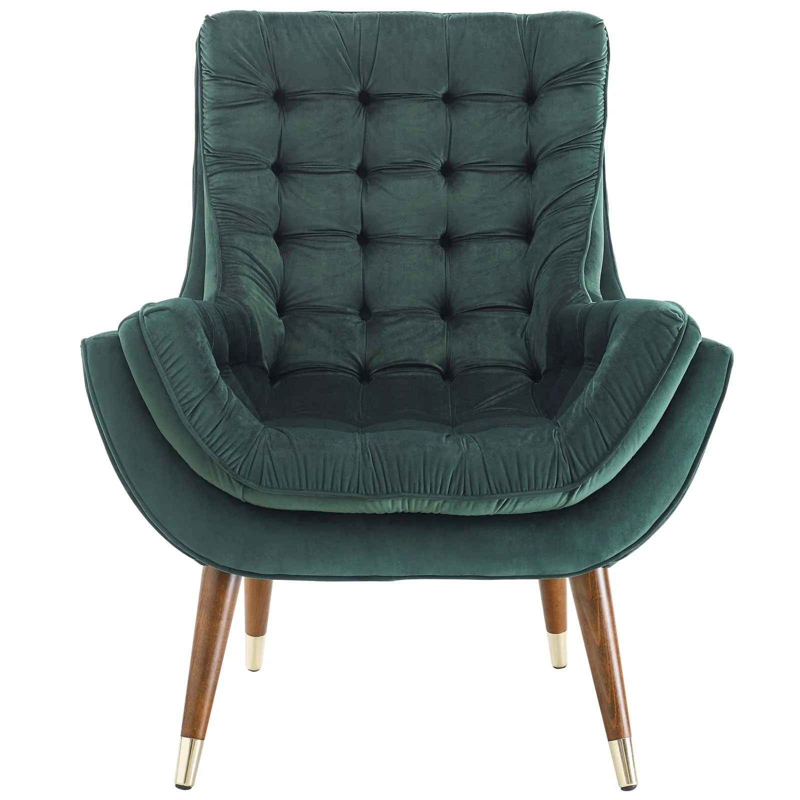 Suggest Button Tufted Performance Velvet Lounge Chair