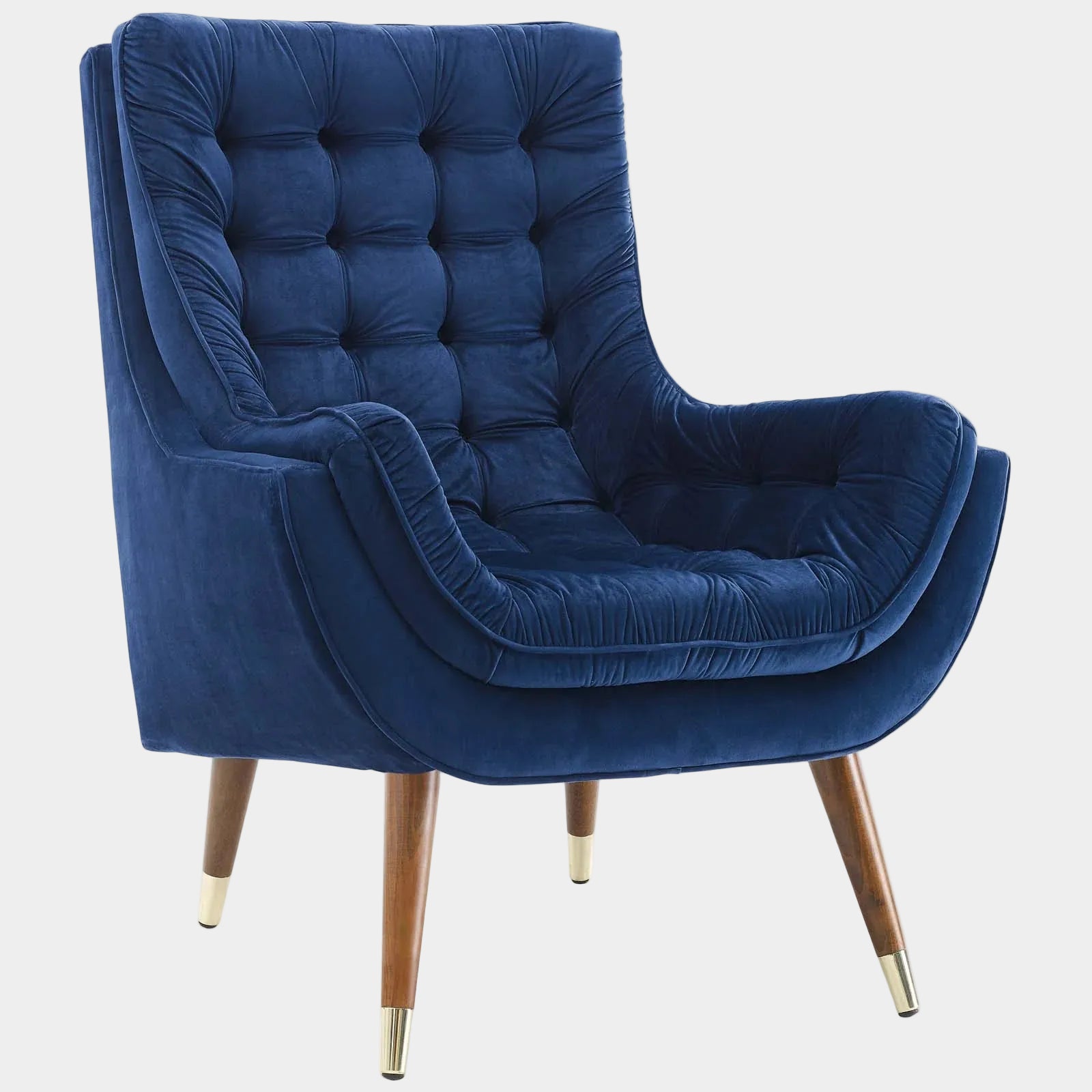 Suggest Button Tufted Performance Velvet Lounge Chair