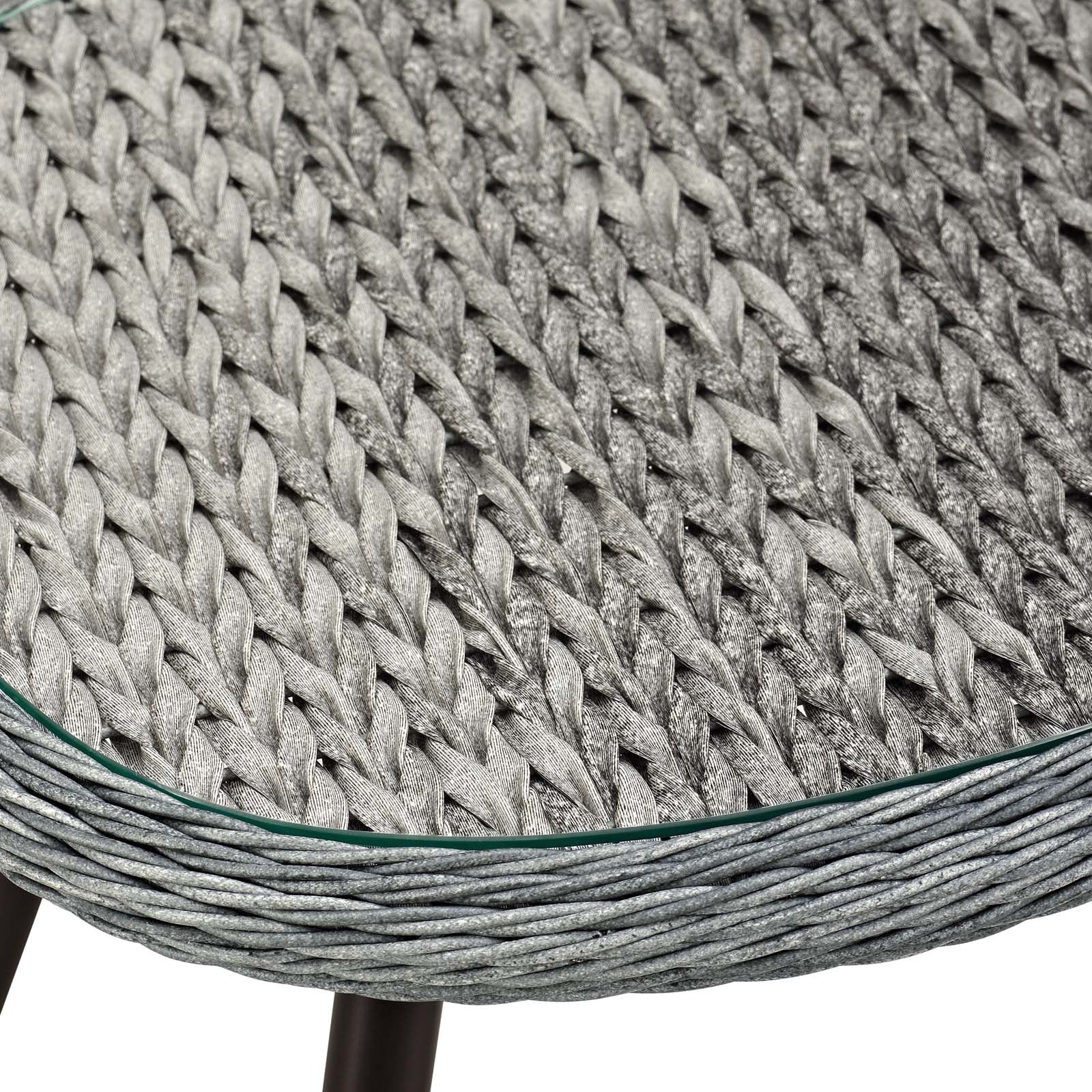 Table d'appoint en rotin et osier pour patio d'extérieur Endeavor en gris