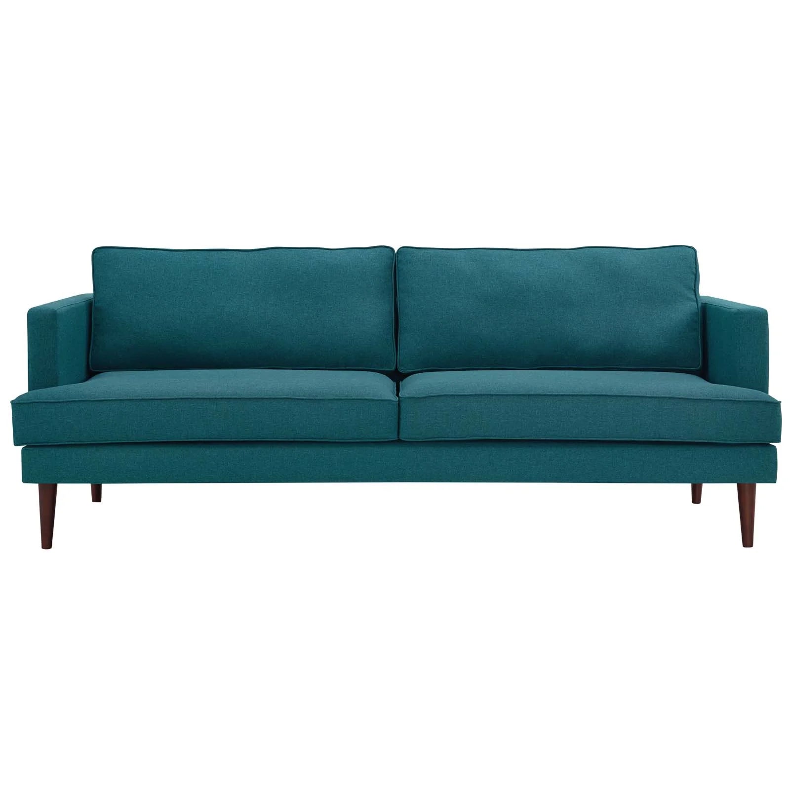 Agile Upholstered Fabric Sofa in Teal