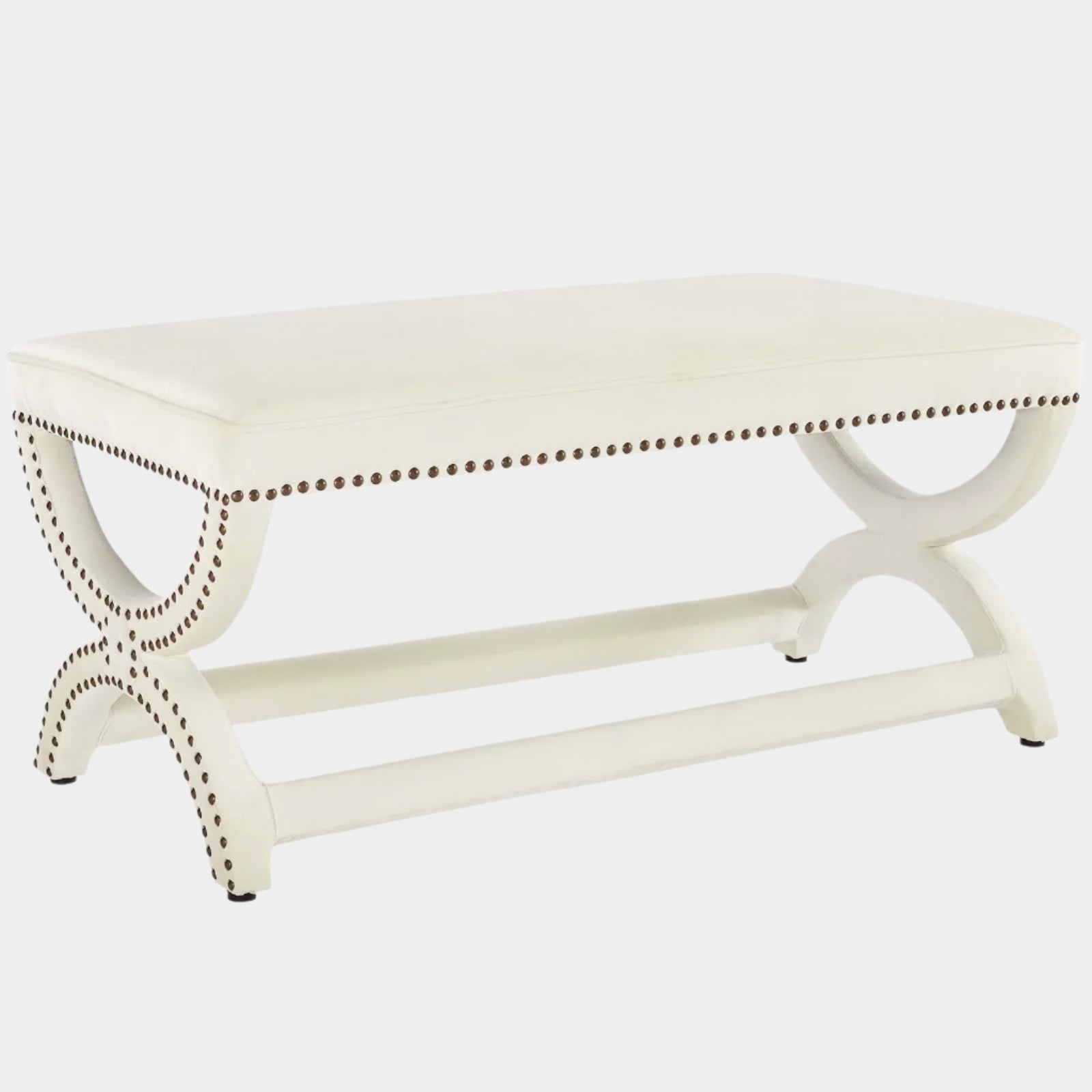 Expound Upholstered Nailhead Trim Performance Velvet Bench