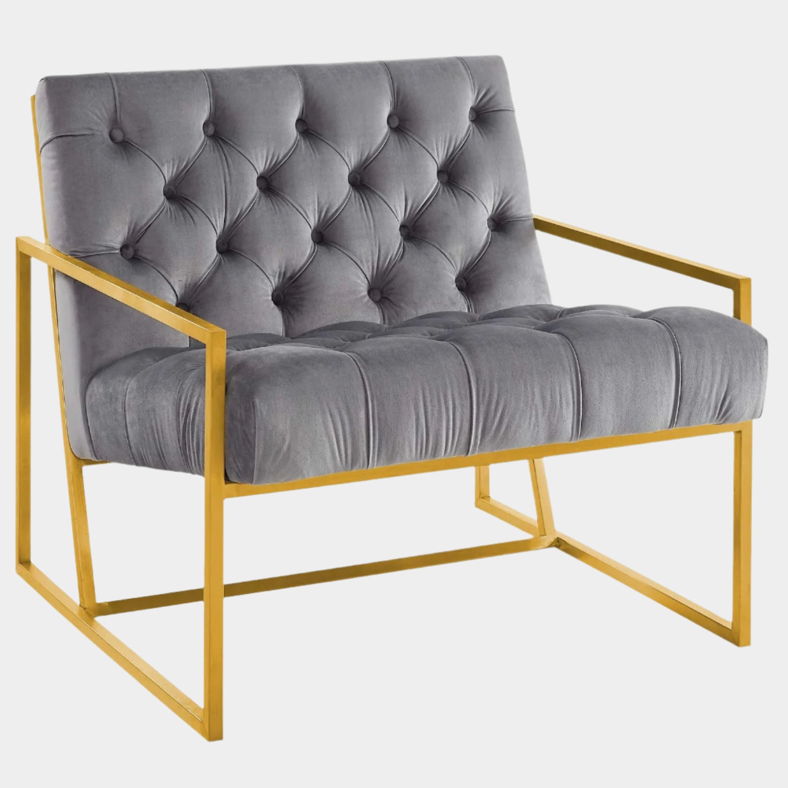 Bequest Gold Stainless Steel Performance Velvet Accent Chair