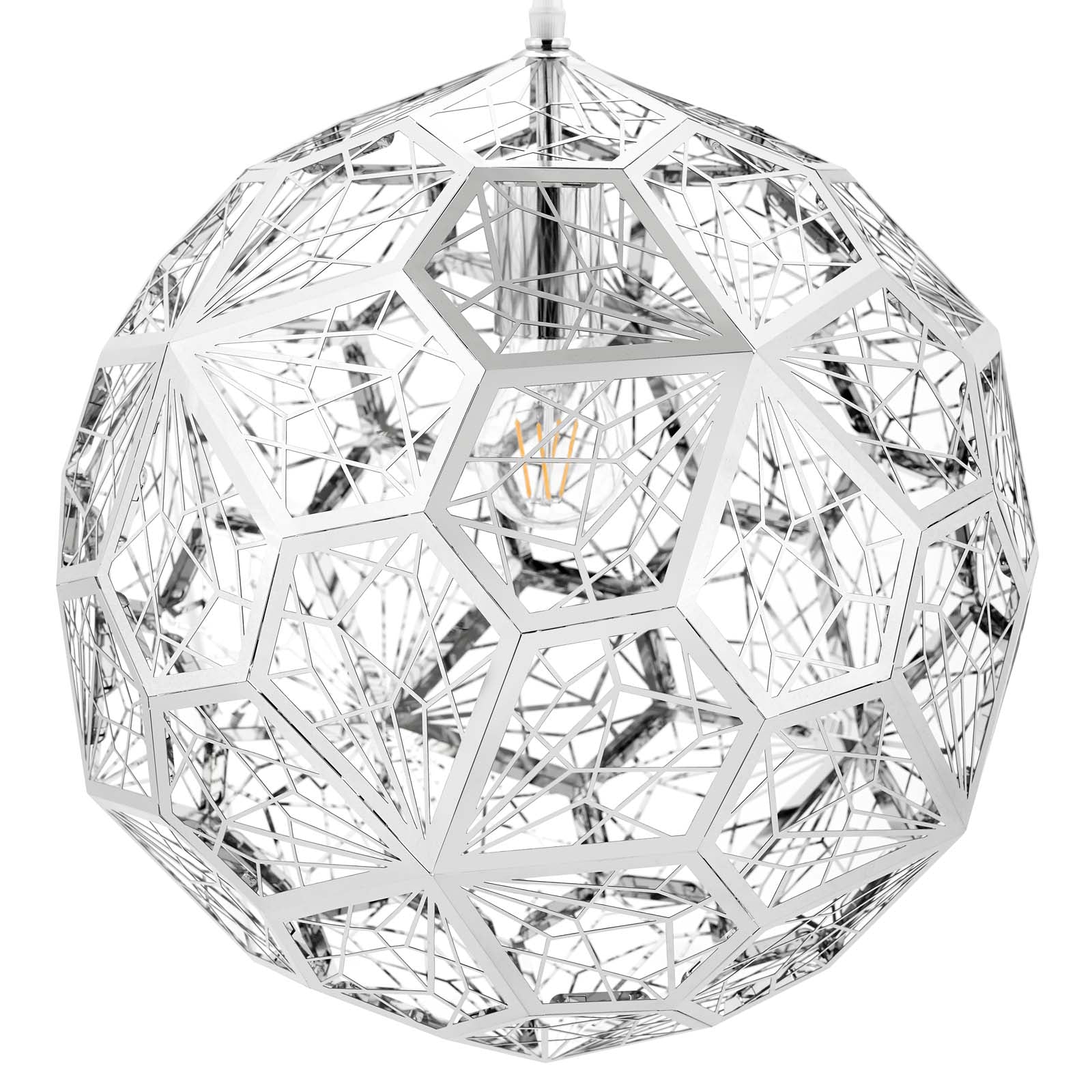 Lampe à suspension Etch Web en acier poli par Tom Dixon