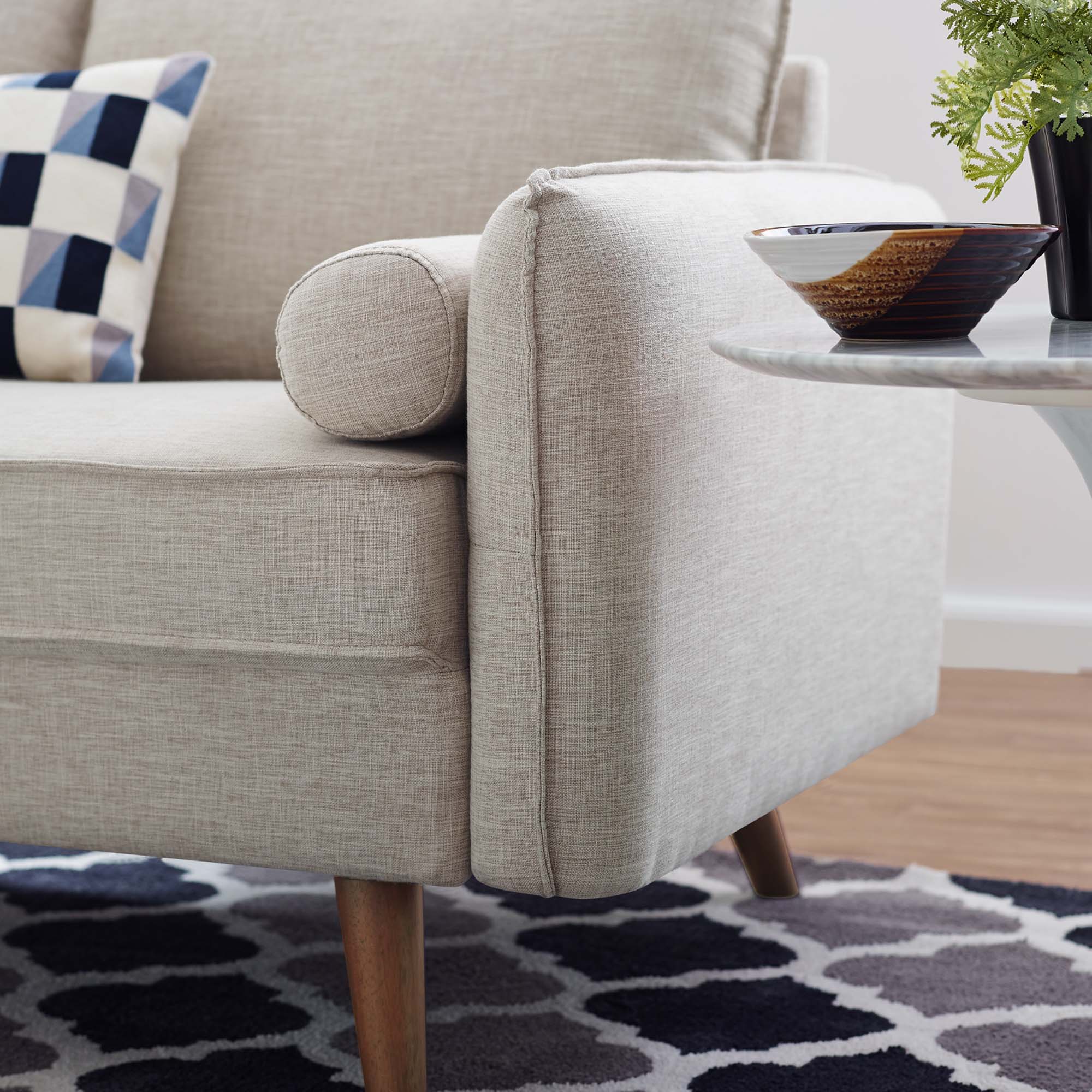 Chaise sans accoudoirs rembourrée en duvet Commix