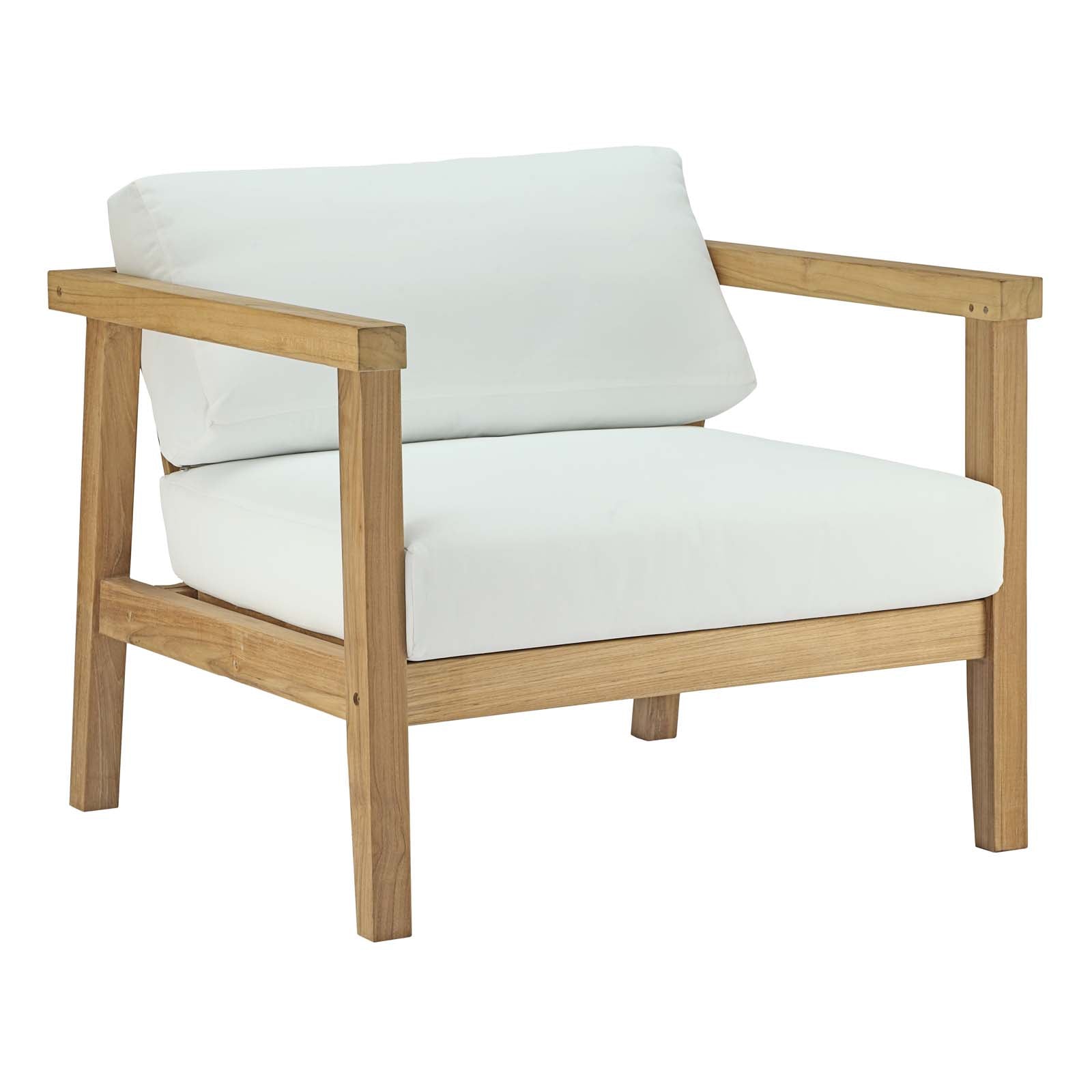 Bayport 2 Piece Outdoor Patio Teak Set in Natural White