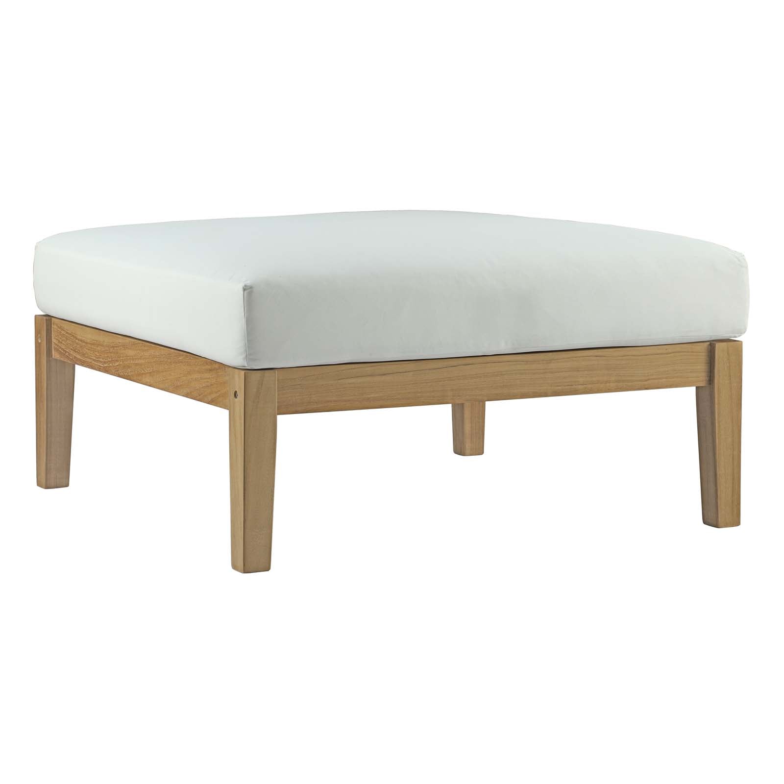 Bayport 5 Piece Outdoor Patio Teak Set in Natural White
