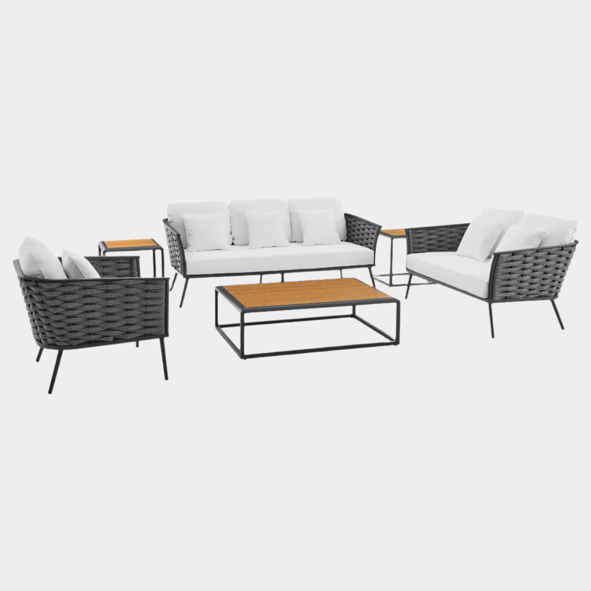Stance 6 Piece Outdoor Patio Aluminum Sectional Sofa