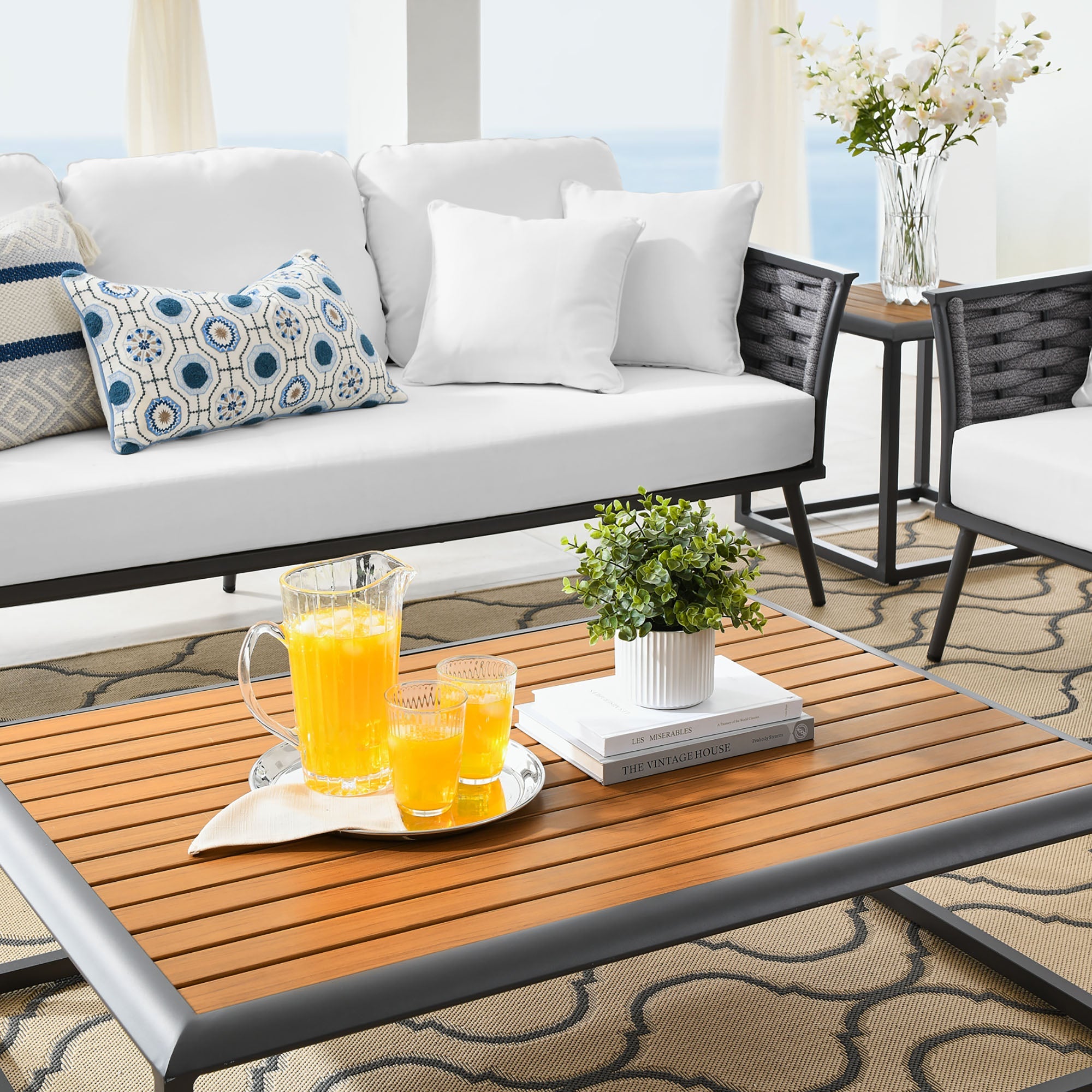 Stance 6 Piece Outdoor Patio Aluminum Sectional Sofa