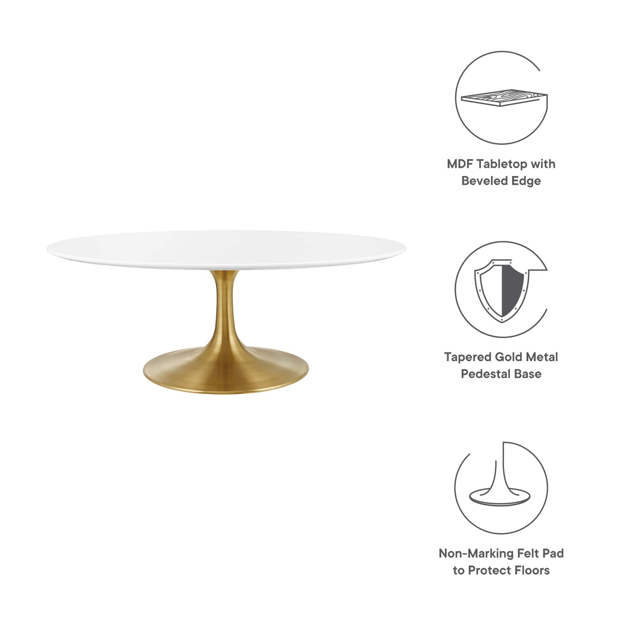 Oval-Shaped Wood Coffee Table