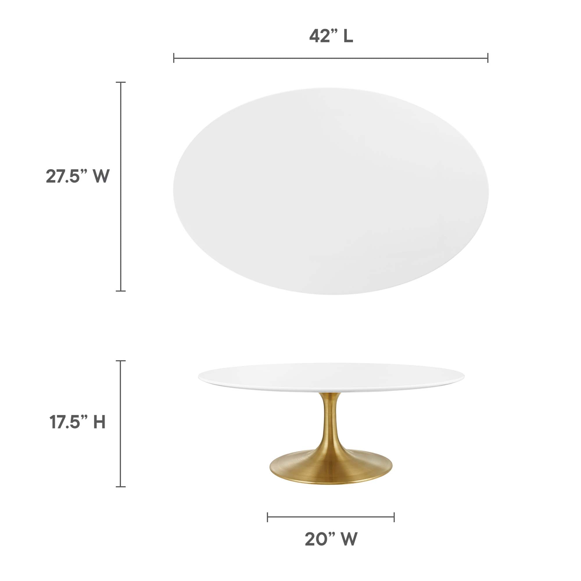 Oval-Shaped Wood Coffee Table