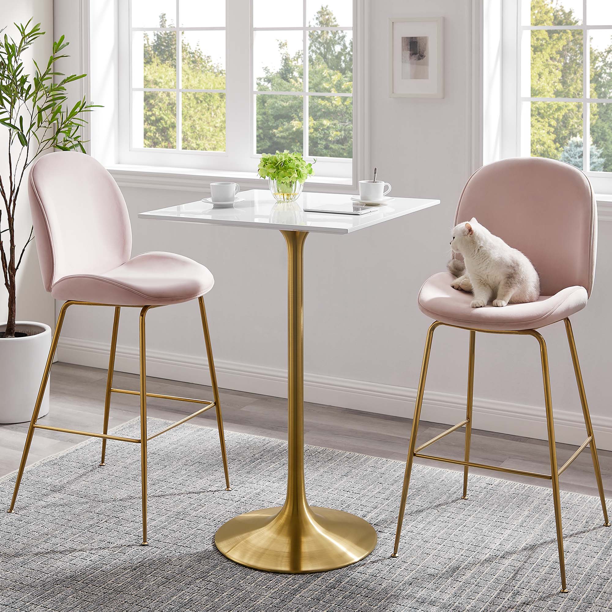 Lippa Square Wood Bar Table