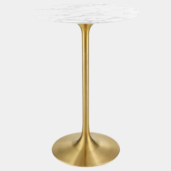 Leo Brass Faux Marble (Stone) Bar Table