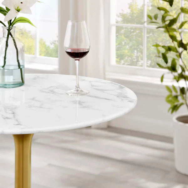 Leo Brass Faux Marble (Stone) Bar Table