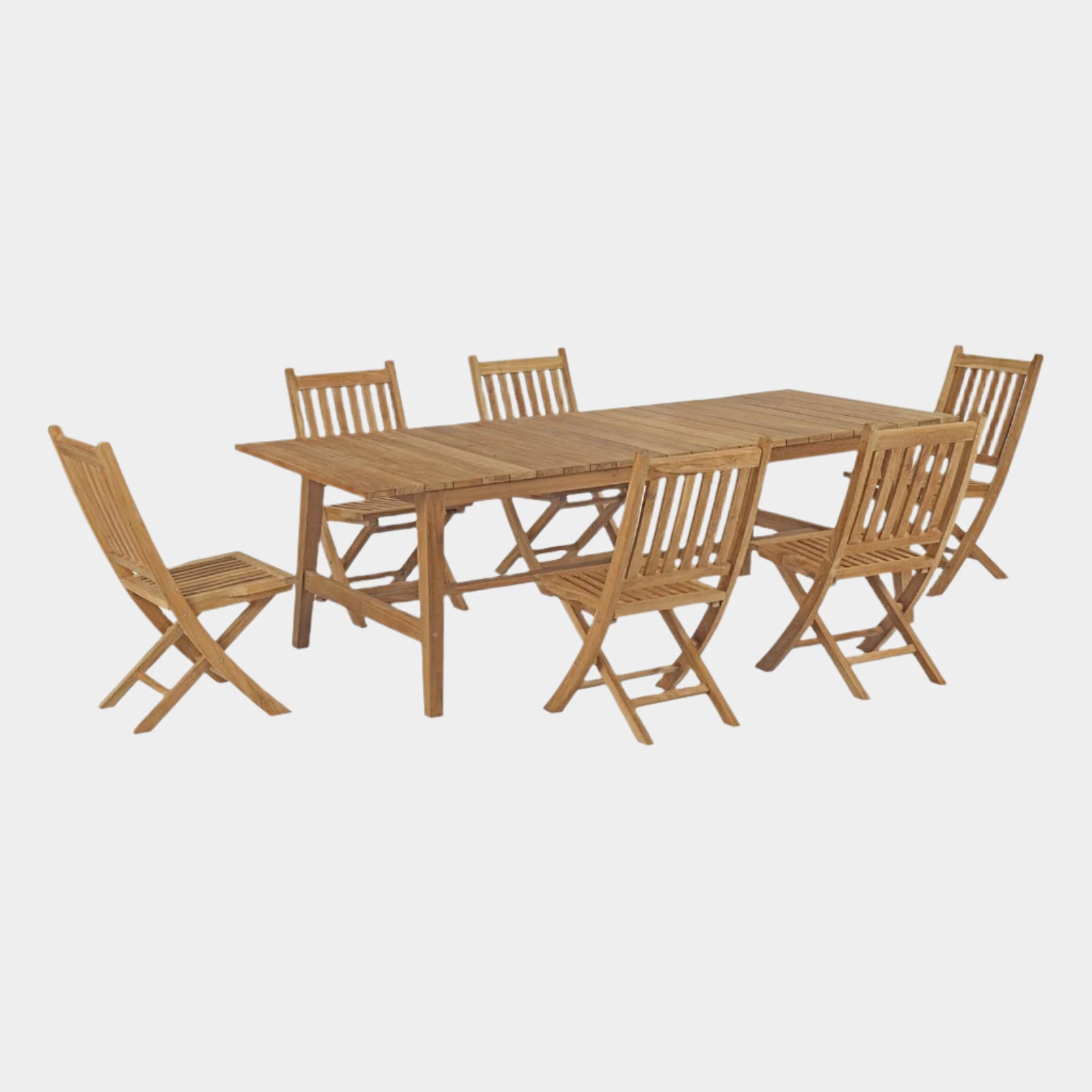 Marina 7 Piece Outdoor Patio Teak Dining Set in Natural
